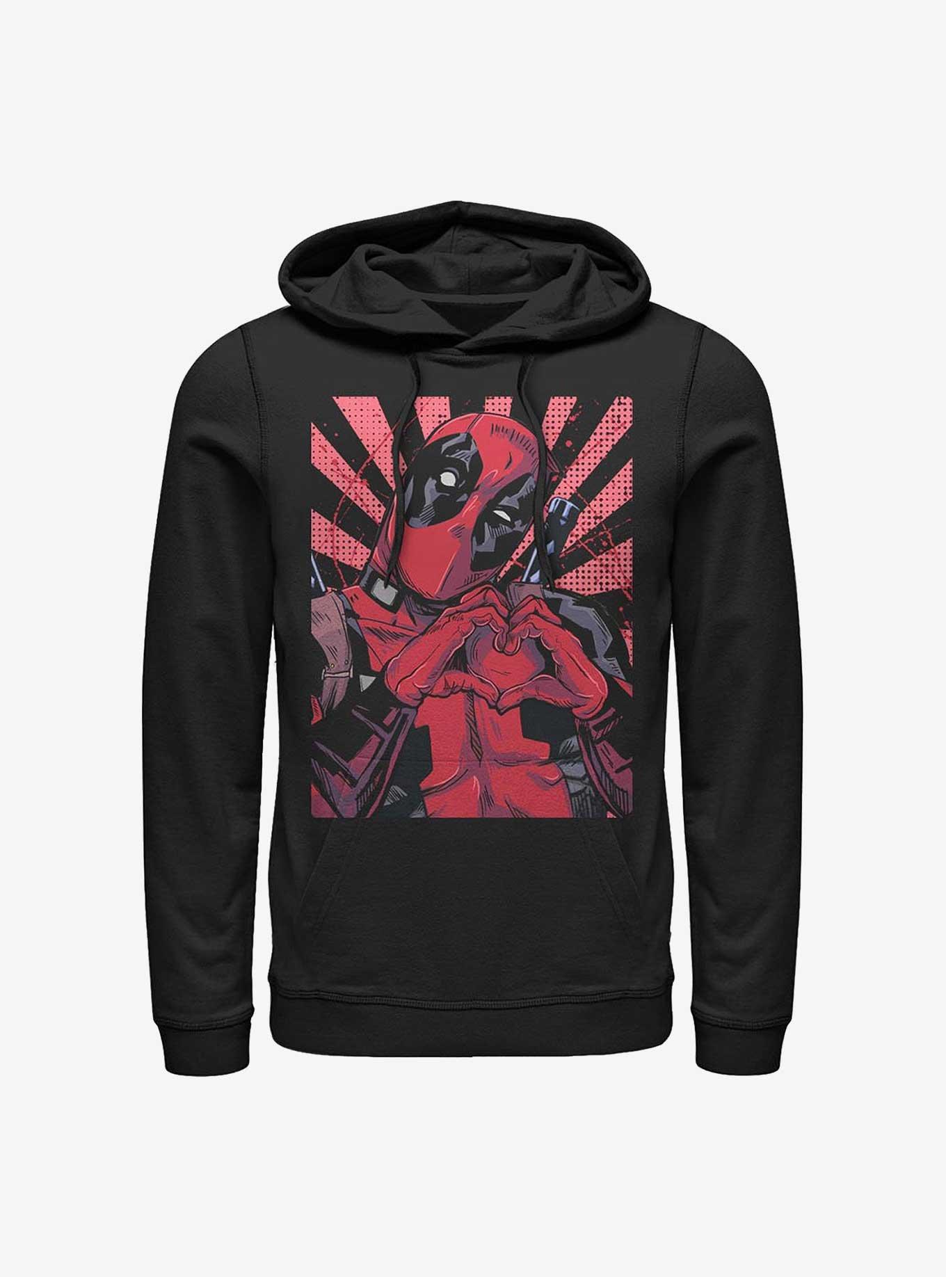 Marvel Deadpool Heart Hands Hoodie, BLACK, hi-res