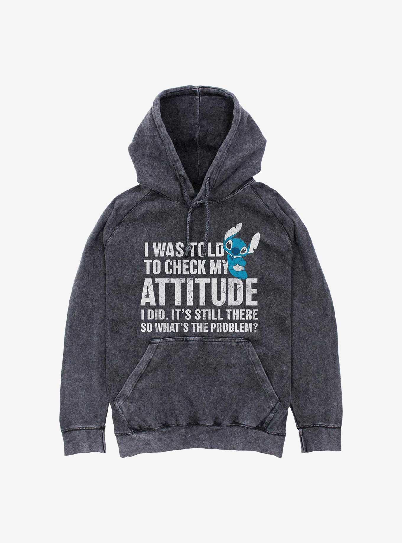 Disney Lilo & Stitch Attitude Check Mineral Wash Hoodie, , hi-res