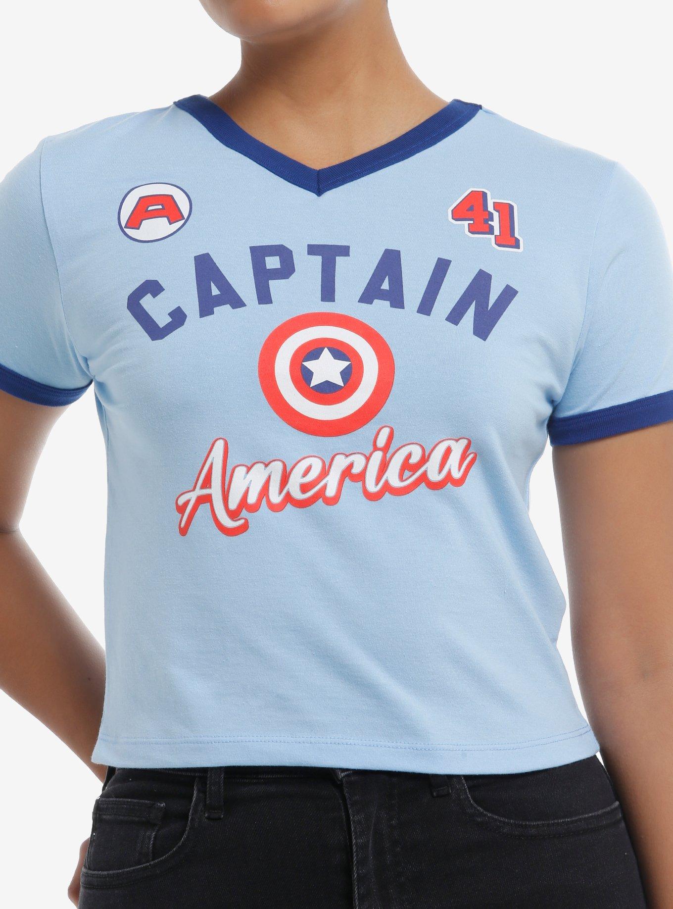 Cotton Soul Maglietta Bambino Captain America Drip Shield - Blu Navy, Cotone Morbido, Taglie 2-7 Anni - 5