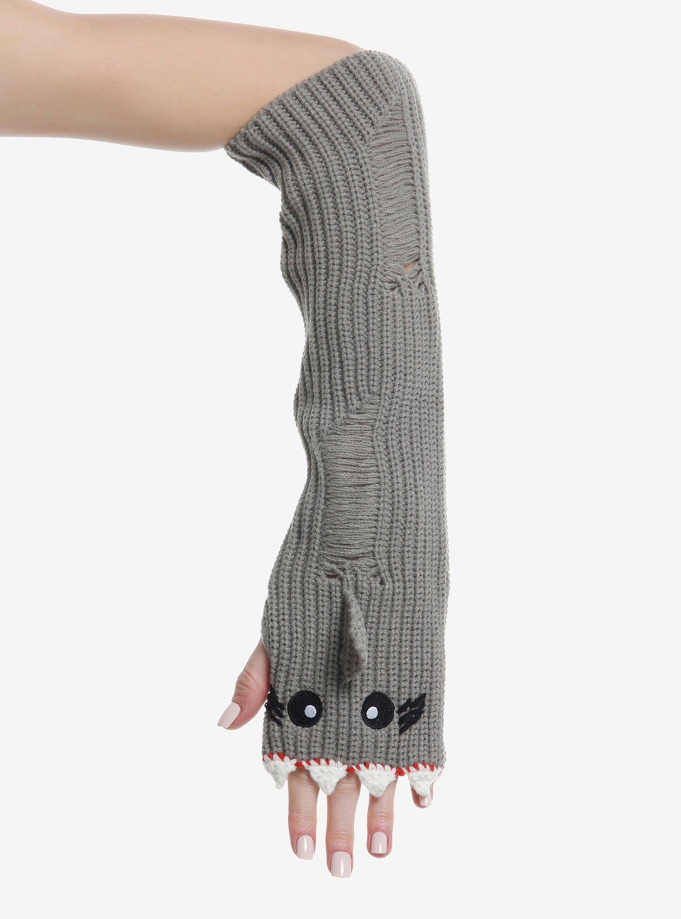 Shark Distressed Arm Warmers, , hi-res