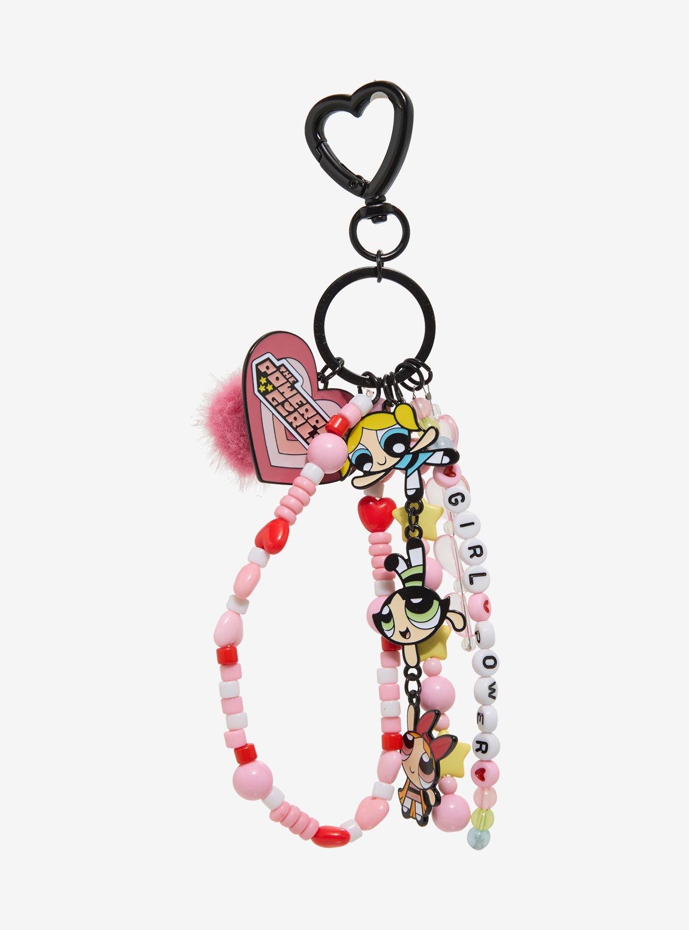 The Powerpuff Girls Beaded Multi-Charm Keychain — BoxLunch Exclusive, , hi-res