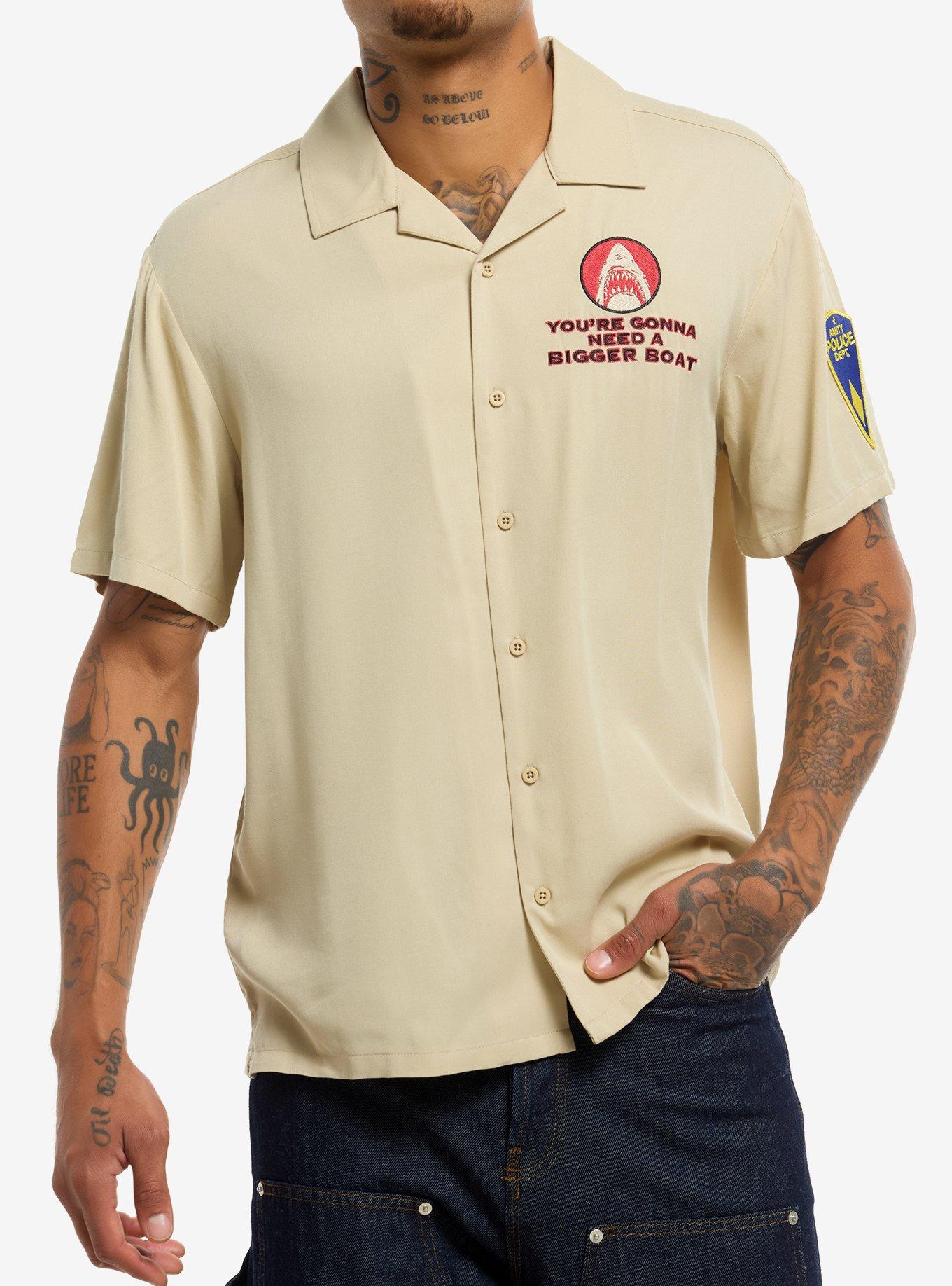 Our Universe Jaws Amity Island Woven Button-Up