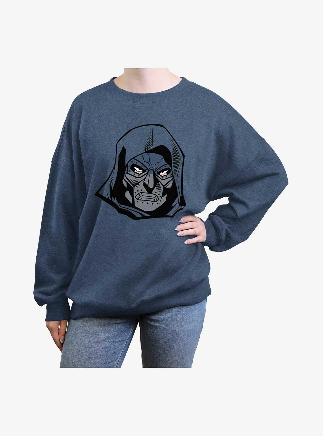 Marvel Fantastic Four Doom Face Womens Oversized Sweatshirt,Specials : American Fashion Style Bags On Sale