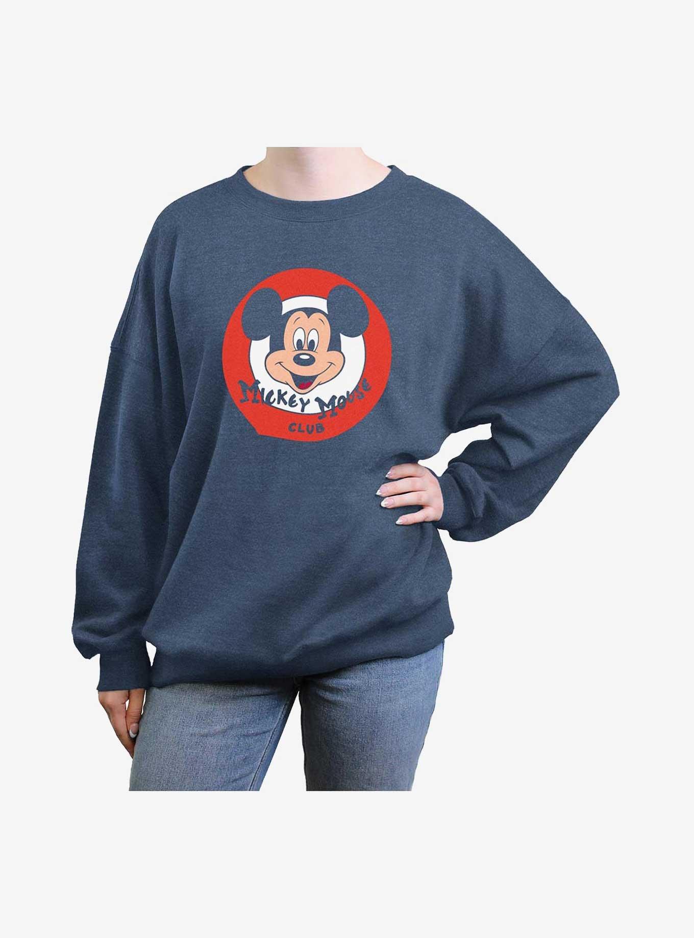 Disney Mickey Mouse Club Womens Oversized Sweatshirt, BLUEHTR, hi-res