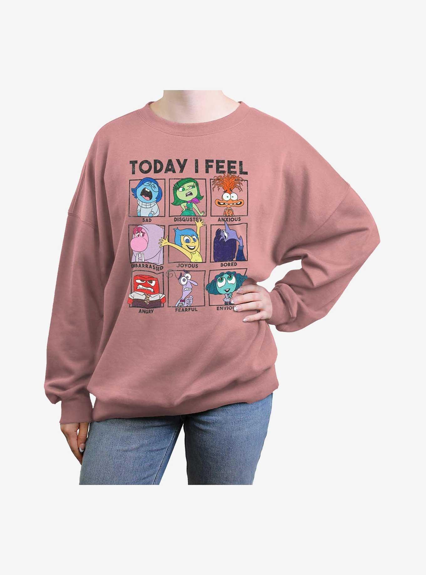 Disney Pixar Inside Out Today I Feel Chart Womens Oversized Sweatshirt, , hi-res