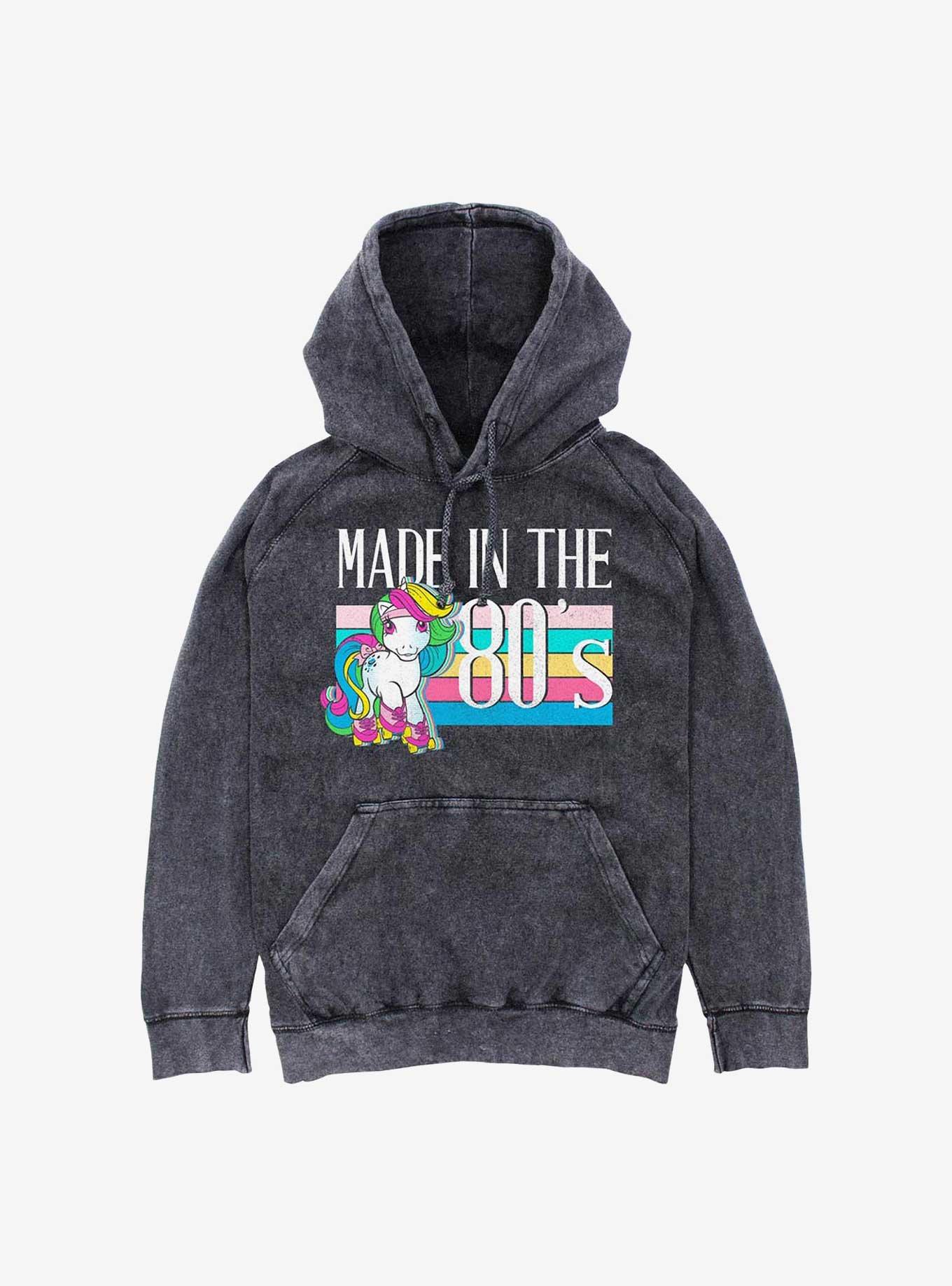 My Little Pony Made In The 80s Mineral Wash Hoodie, BLACK, hi-res