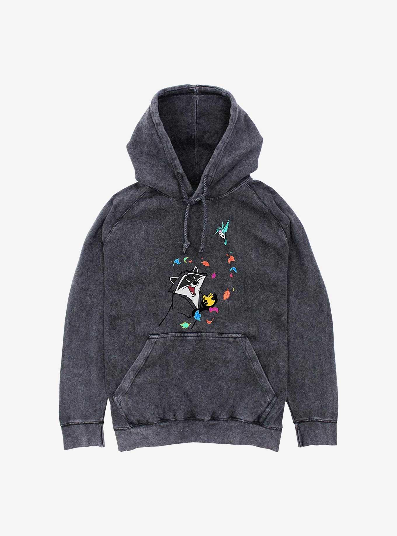 Disney Pocahontas Meeko And Flit Mineral Wash Hoodie, , hi-res