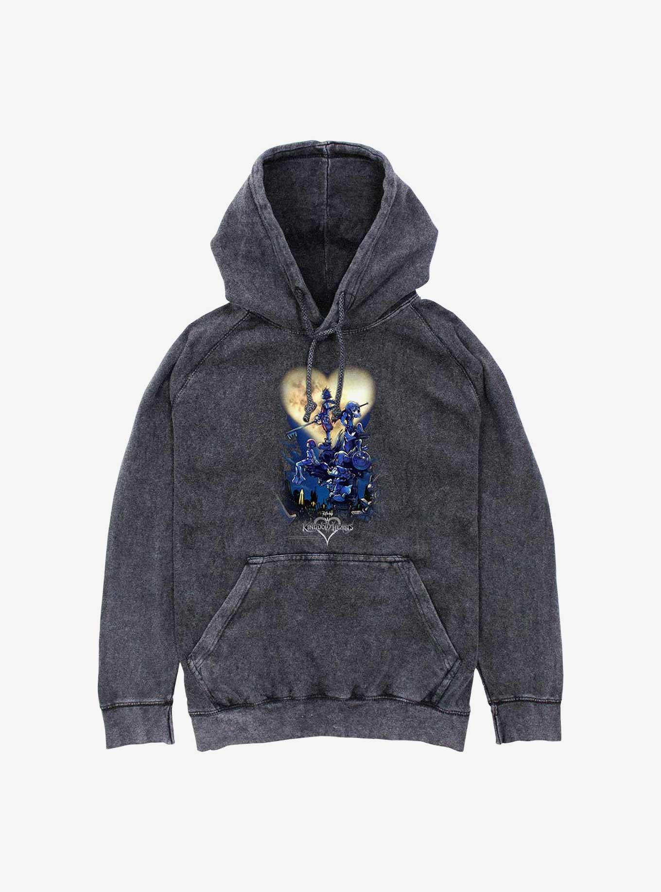 Disney Kingdom Hearts Poster Logo Mineral Wash Hoodie, , hi-res