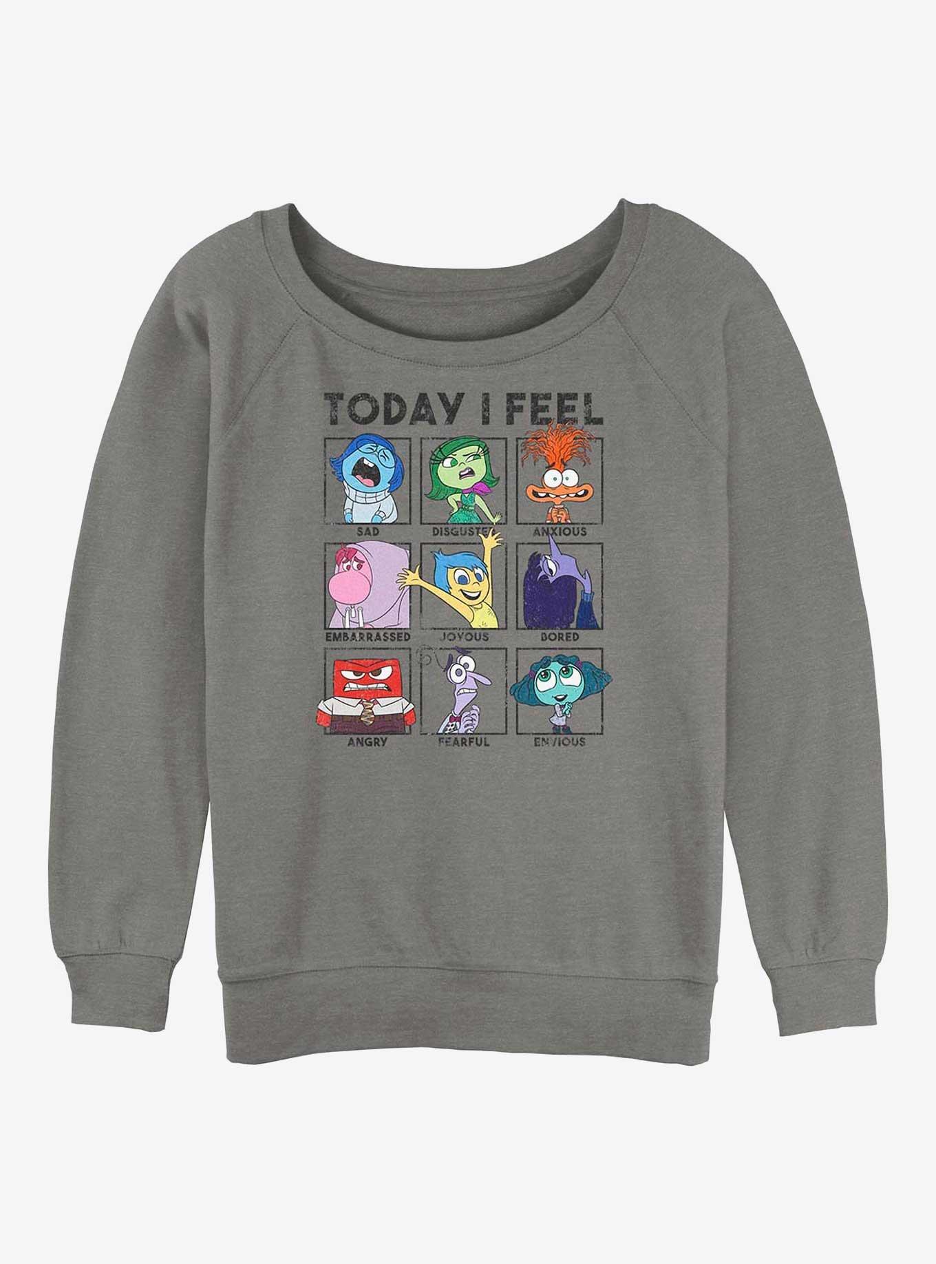 Disney Pixar Inside Out Today I Feel Chart Womens Slouchy Sweatshirt, , hi-res