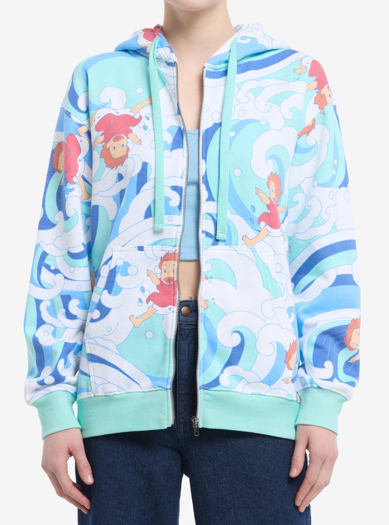 Studio Ghibli® Ponyo Wave Print Girls Hoodie, , hi-res