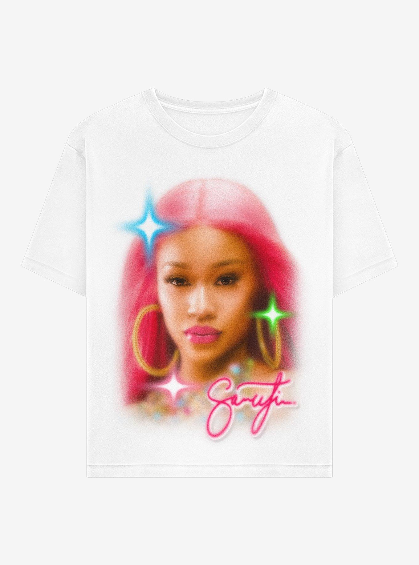 Saweetie Airbrush Portrait Relaxed Fit Girls T-Shirt, , hi-res