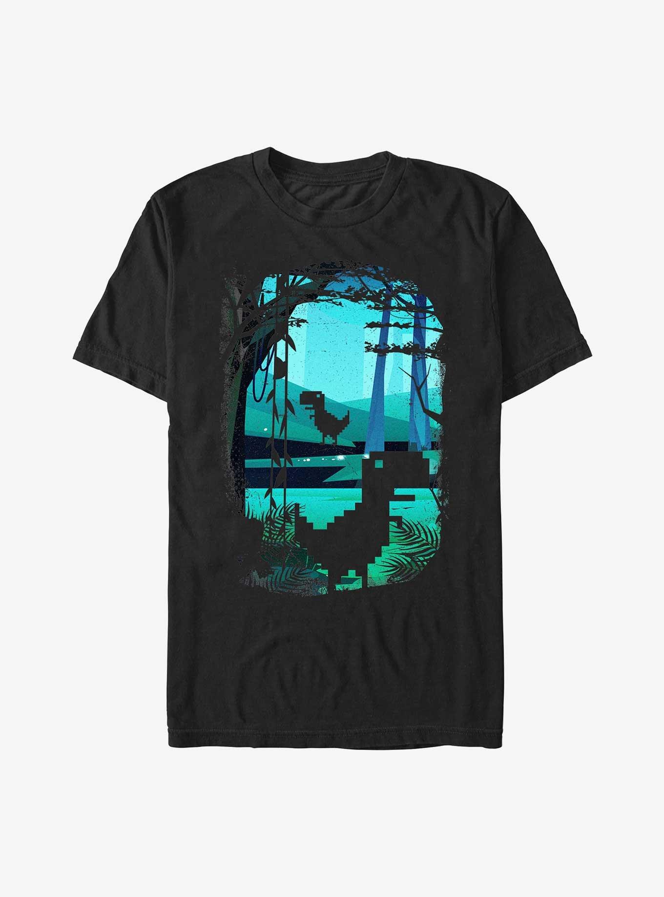 Digital Dinosaur T-Rex T-Shirt, BLACK, hi-res
