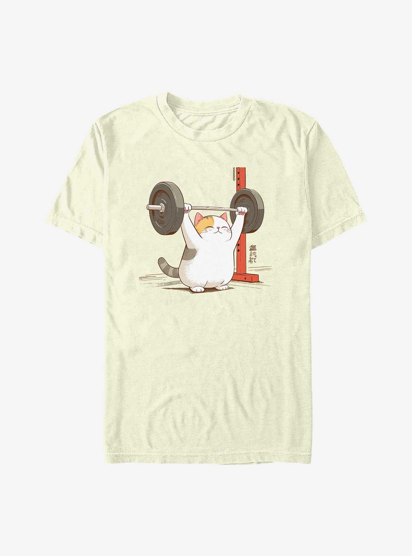 Fitness Cat T-Shirt, NATURAL, hi-res