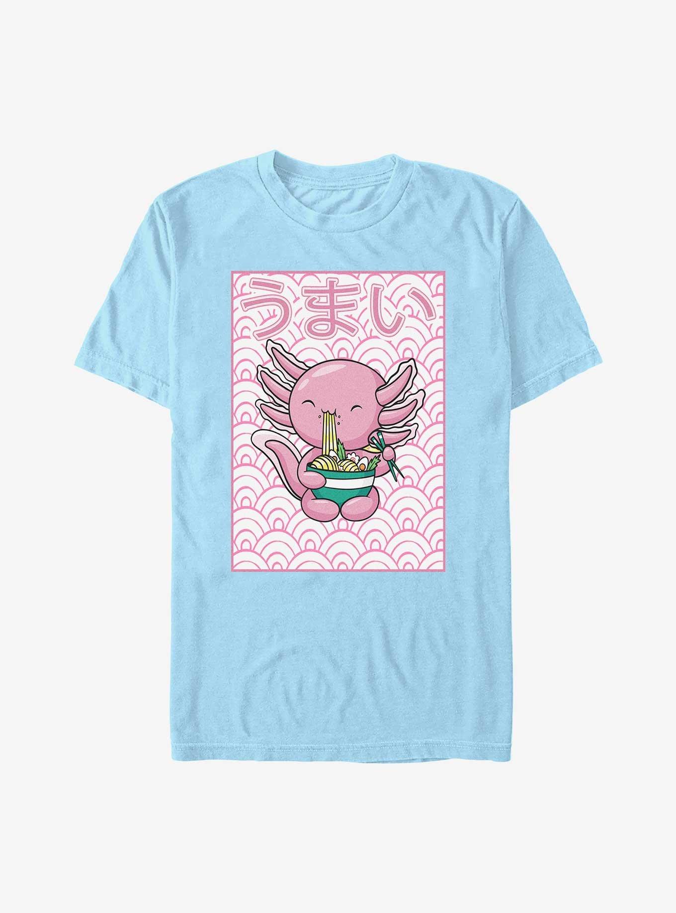 Japanese Kawaii Axolotl Ramen Noodles T-Shirt, , hi-res