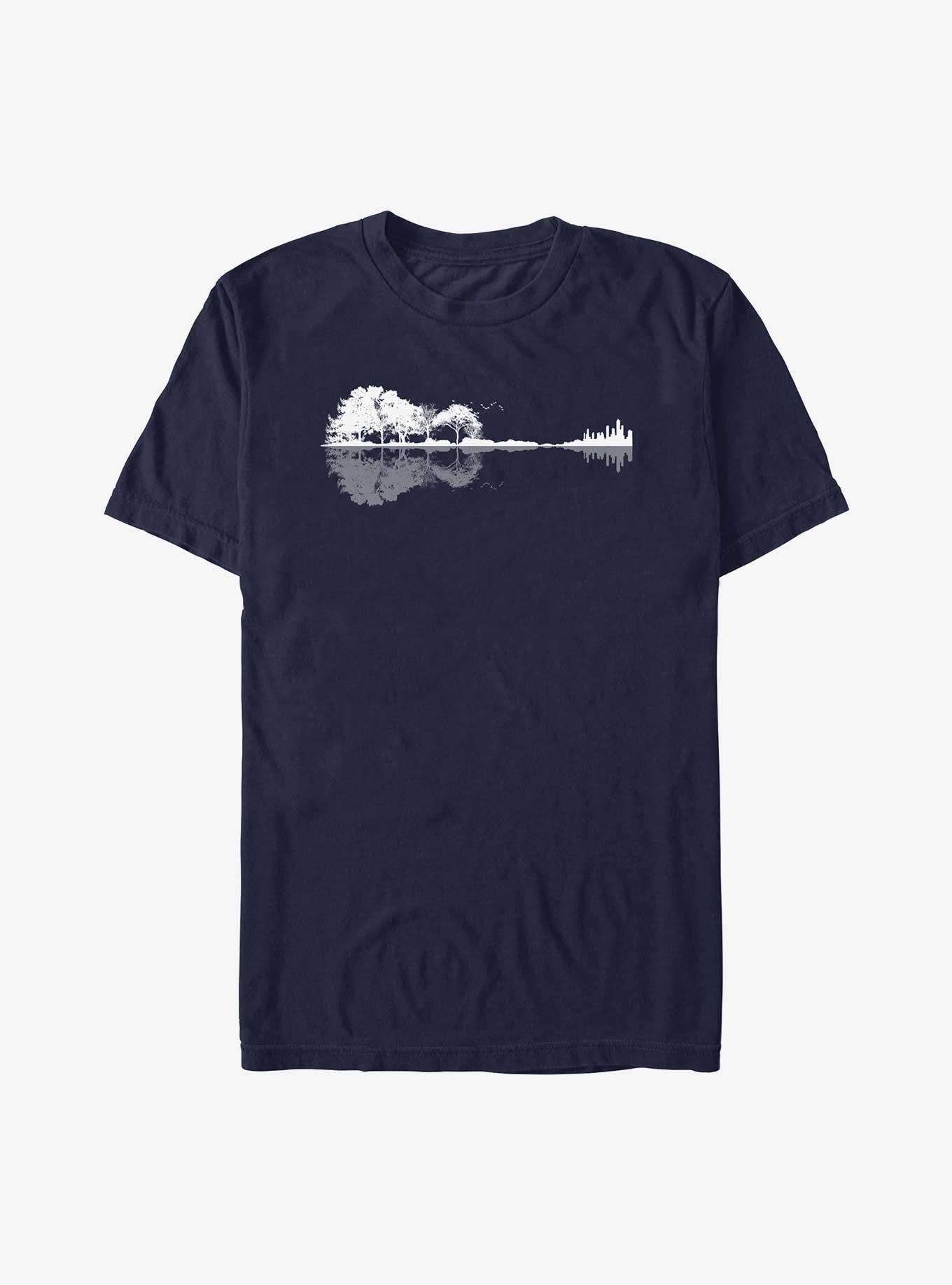Nature Guitar Reflections T-Shirt, NAVY, hi-res