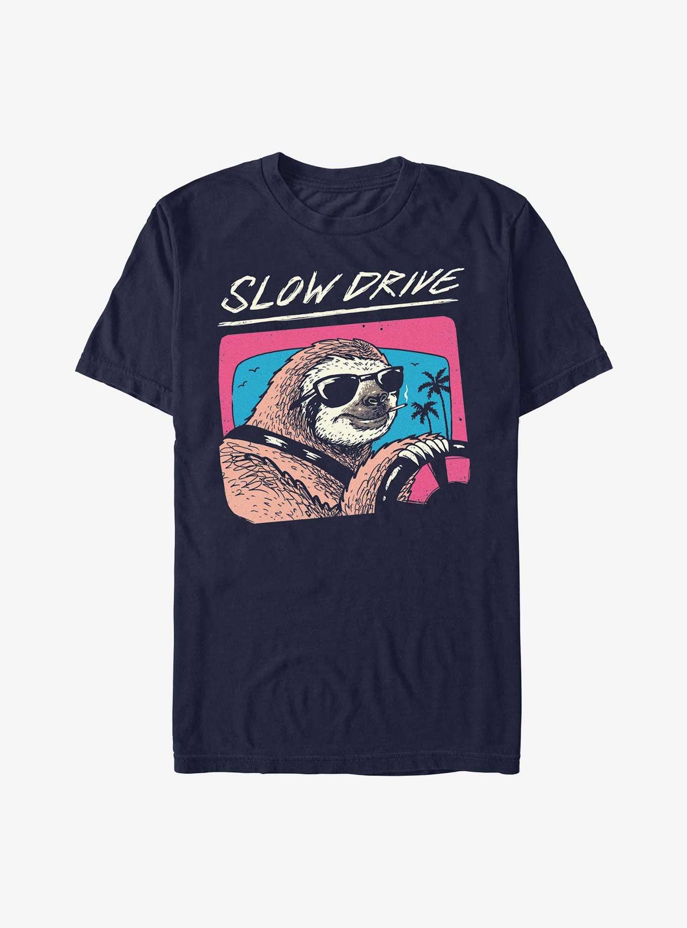 Slow Drive Sloth T-Shirt, NAVY, hi-res