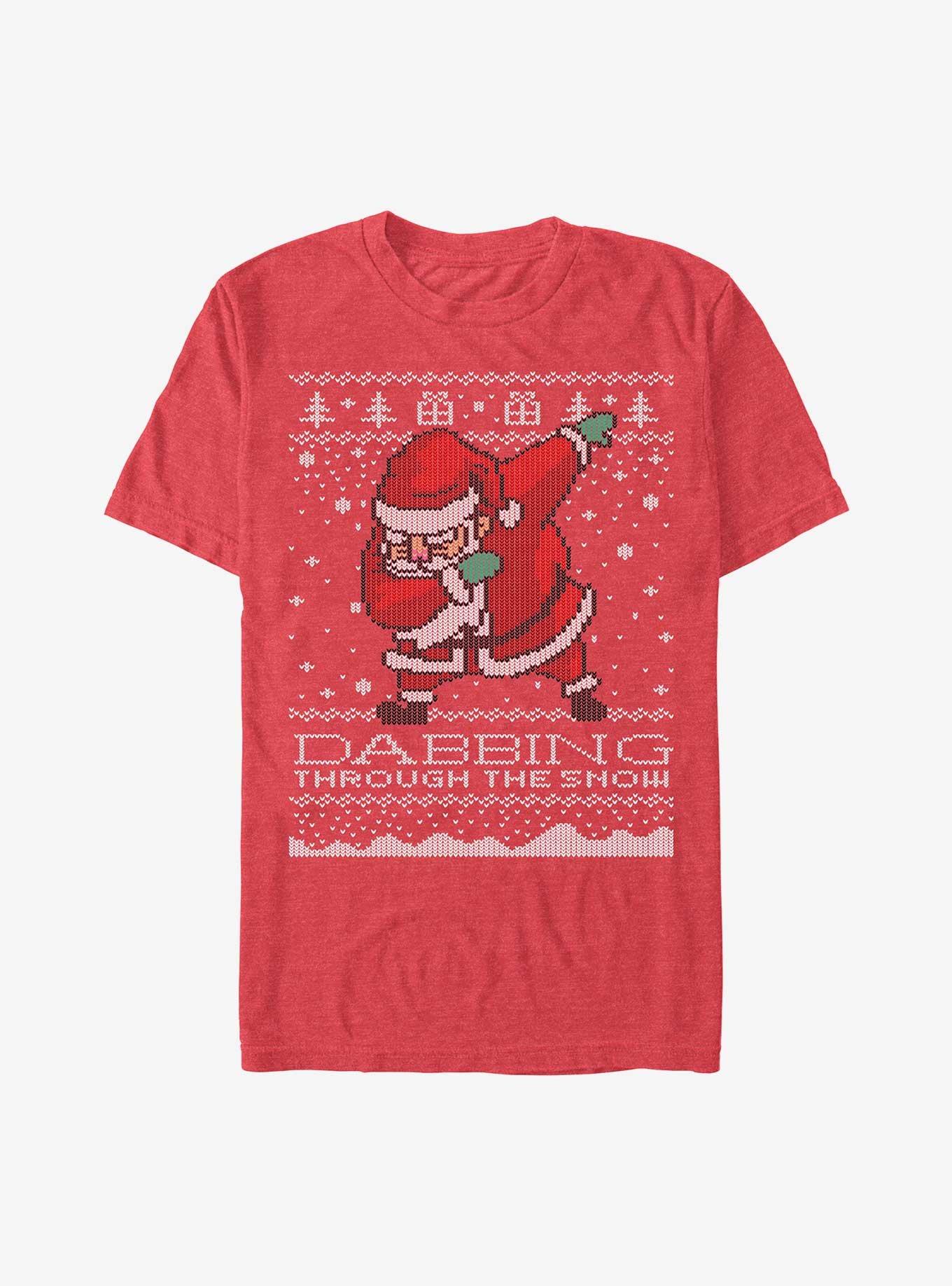 Dabbing Through The Snow Santa Ugly Christmas Sweater T-Shirt, , hi-res