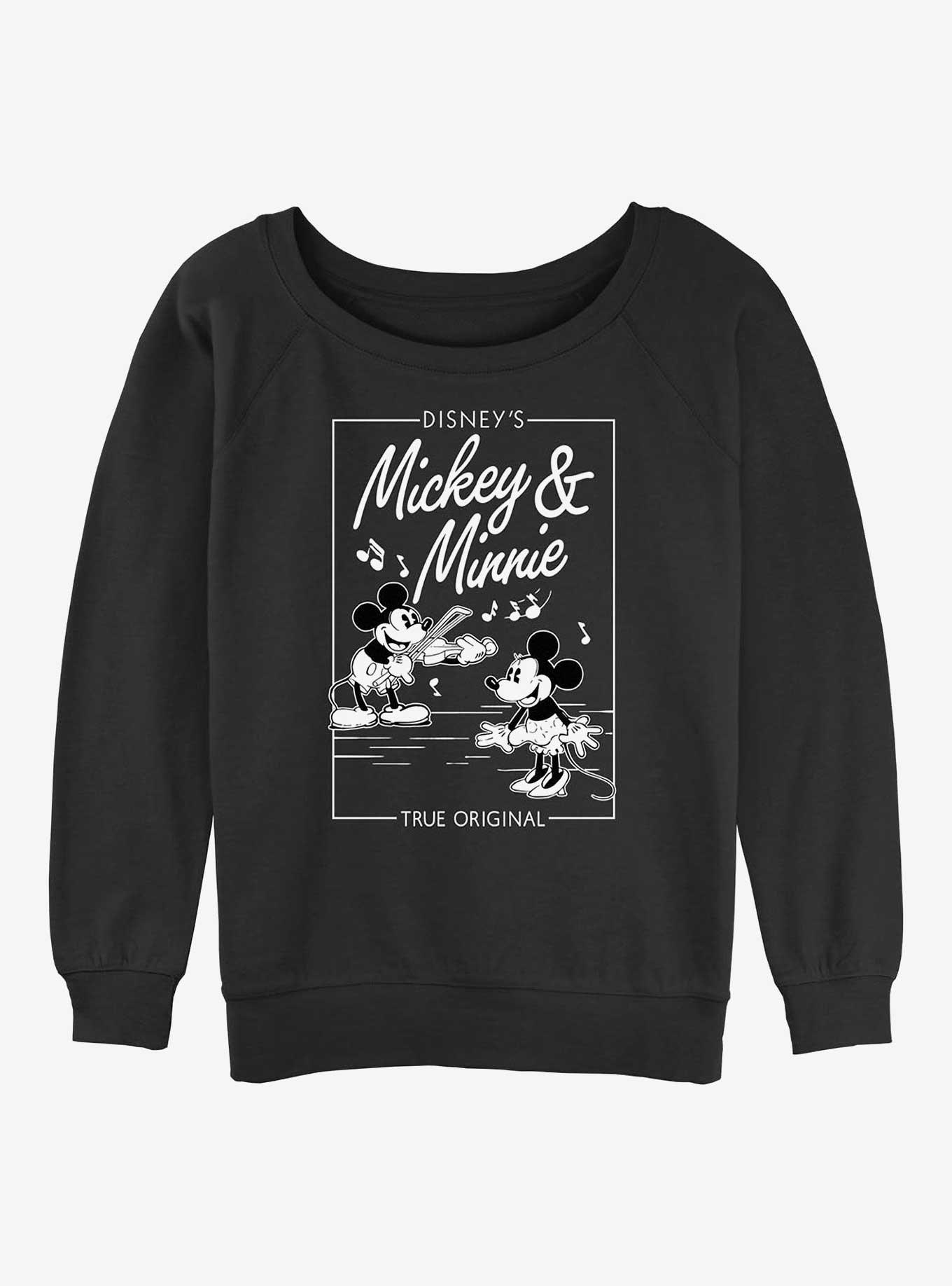Disney Mickey Mouse Mickey And Minnie True Original Music Cover Womens Slouchy Sweatshirt