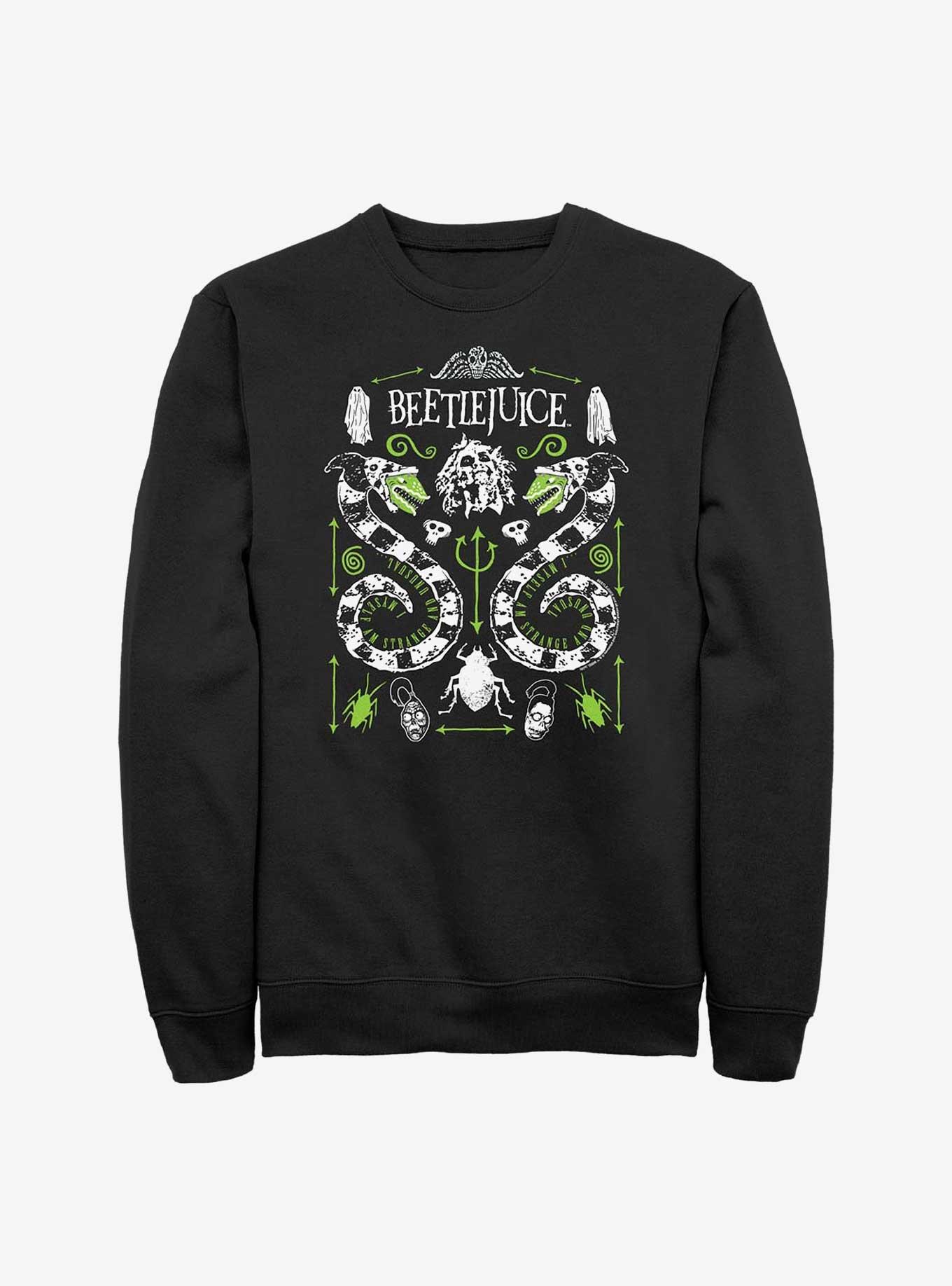 Beetlejuice Sandworm Folk Sweatshirt, BLACK, hi-res