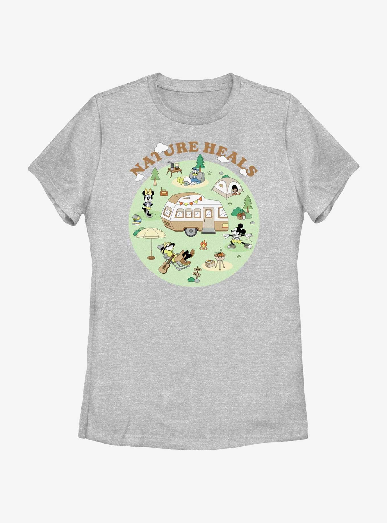 Disney Mickey Mouse Nature Heals Camp Womens T-Shirt, ATH HTR, hi-res