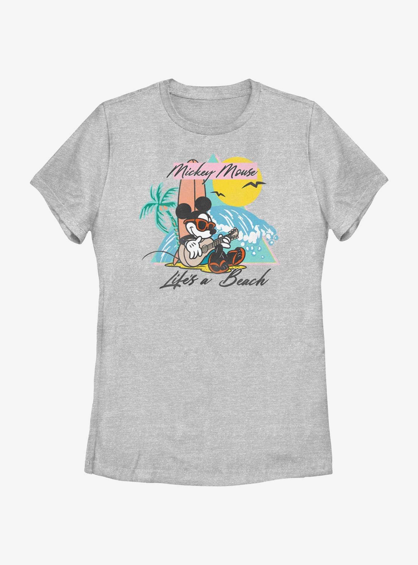 Disney Mickey Mouse Lifes A Beach Womens T-Shirt, ATH HTR, hi-res