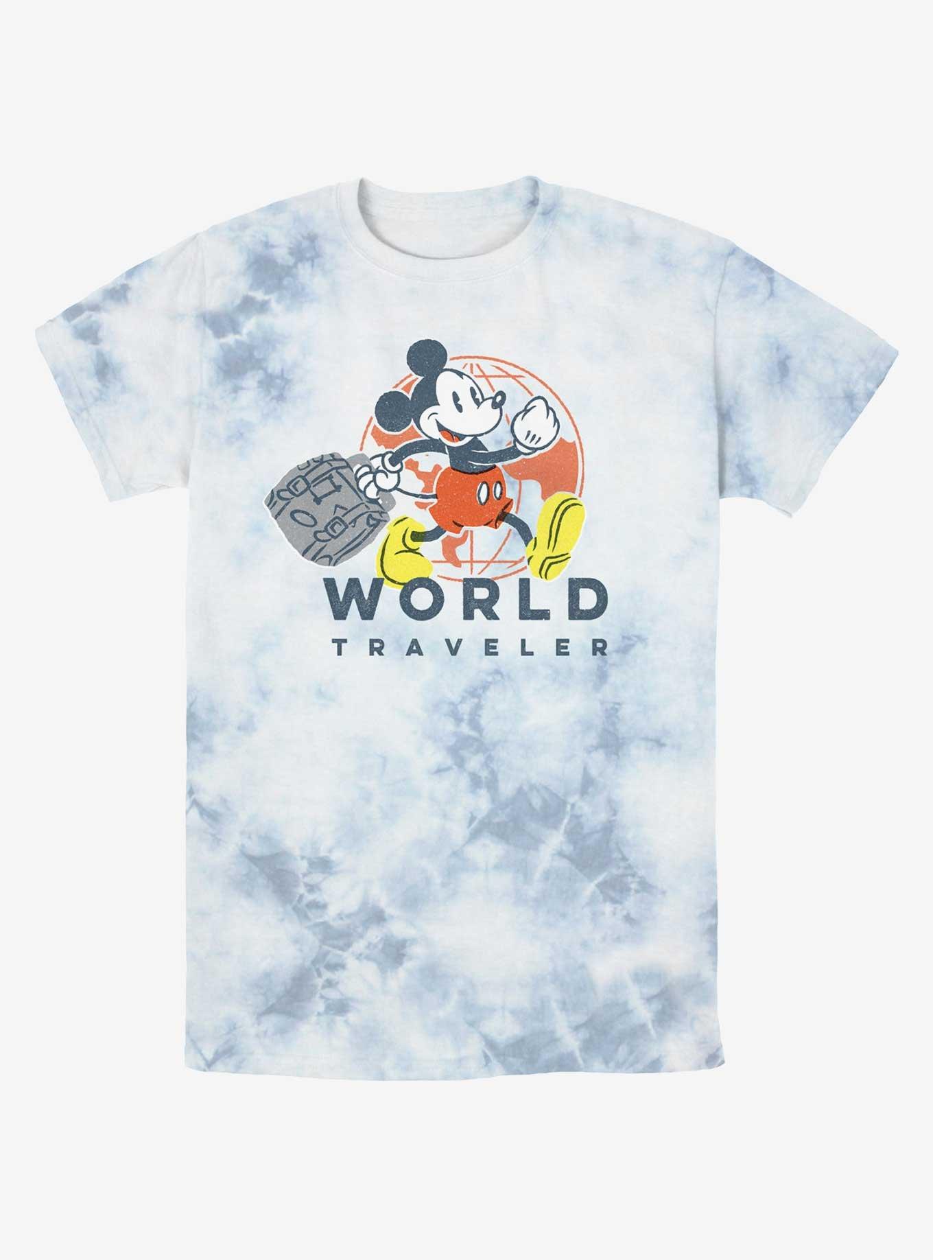 Disney Mickey Mouse World Traveler Tie-Dye T-Shirt, WHITEBLUE, hi-res