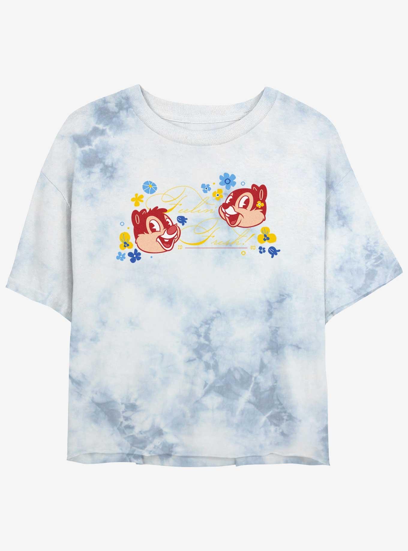 Disney Mickey Mouse Feelin Fresh Womens Tie-Dye Crop T-Shirt, WHITEBLUE, hi-res