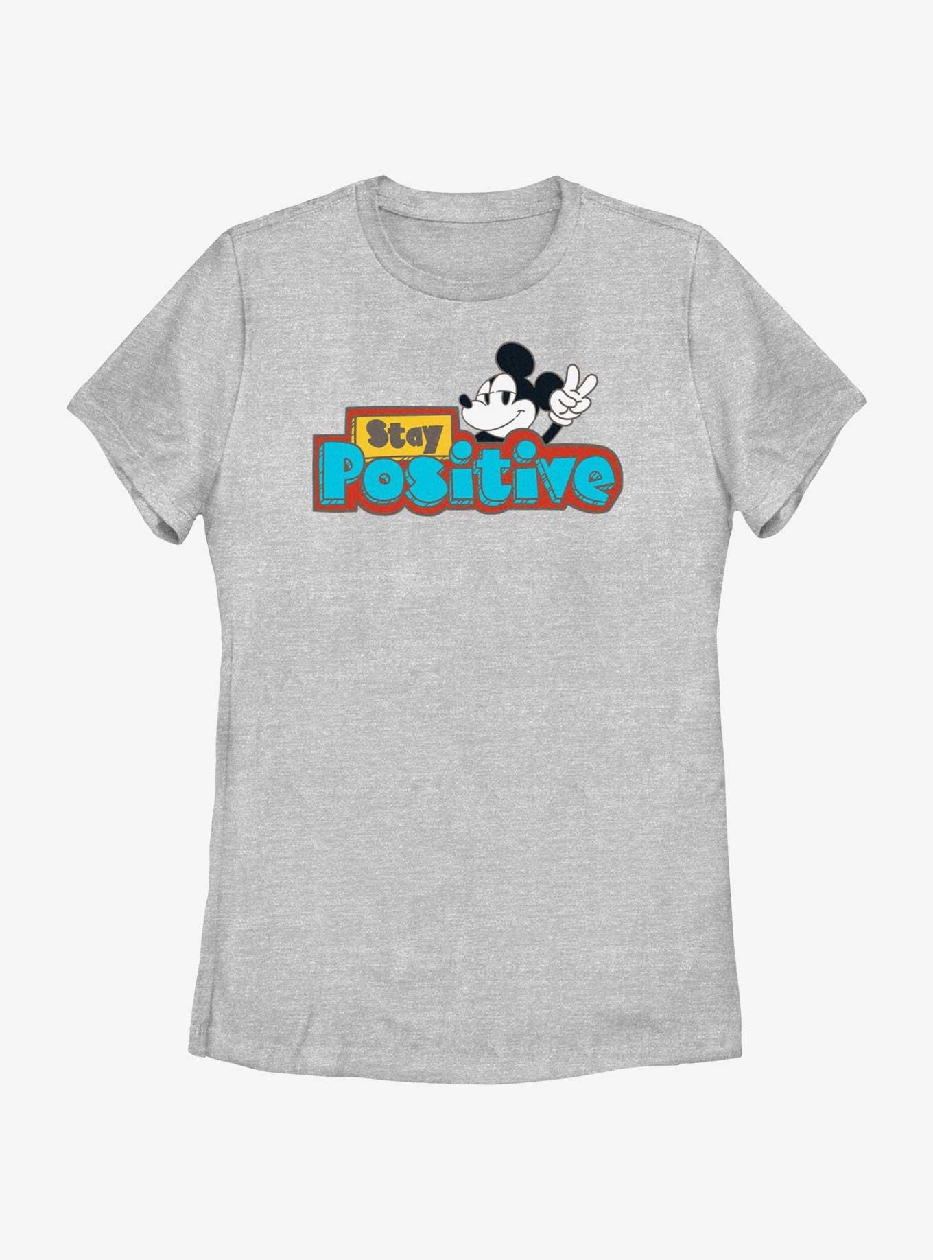Disney Mickey Mouse Stay Positive Womens T-Shirt, ATH HTR, hi-res