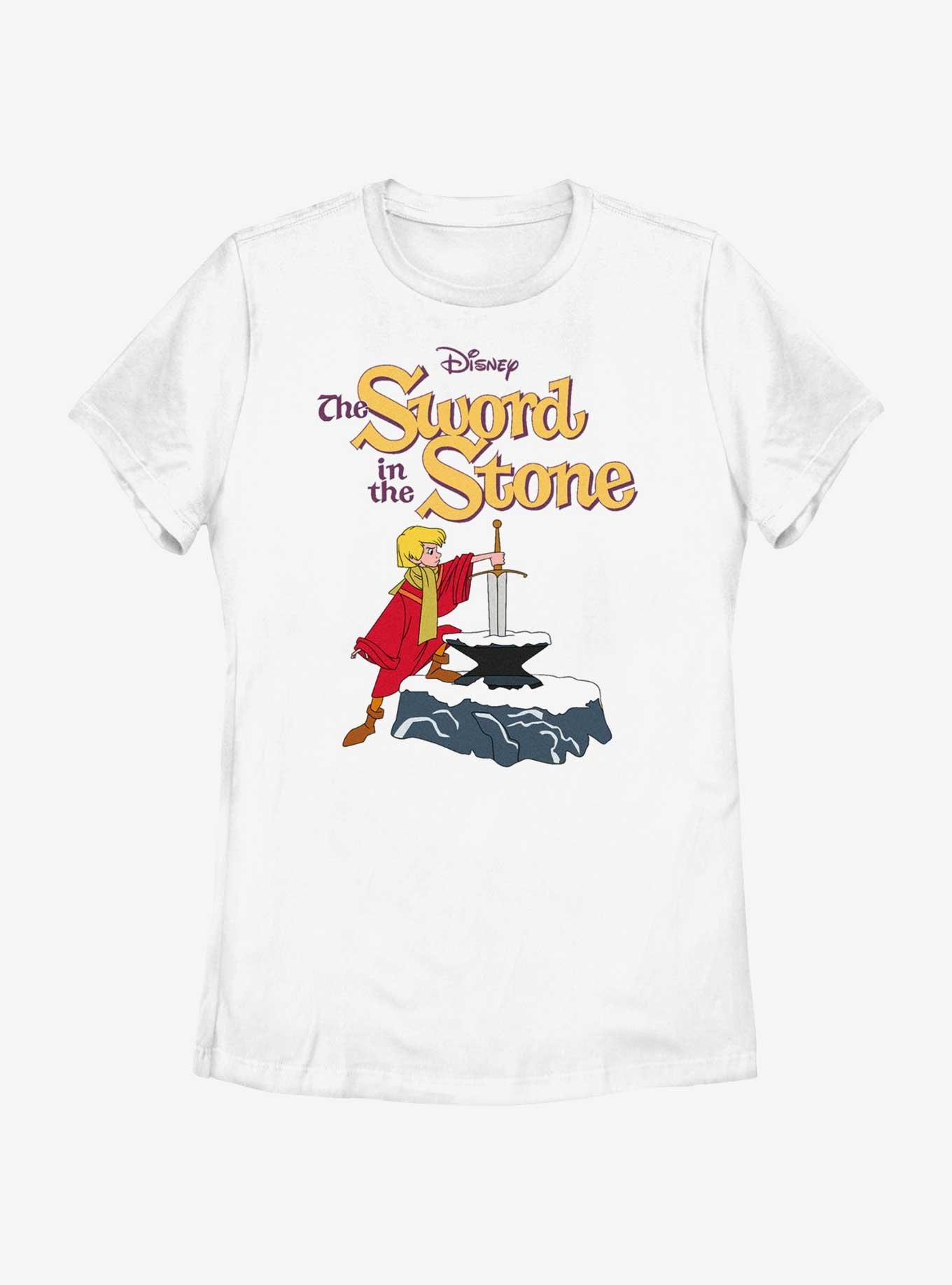 Disney The Sword in the Stone Sword Pulling Womens T-Shirt, WHITE, hi-res