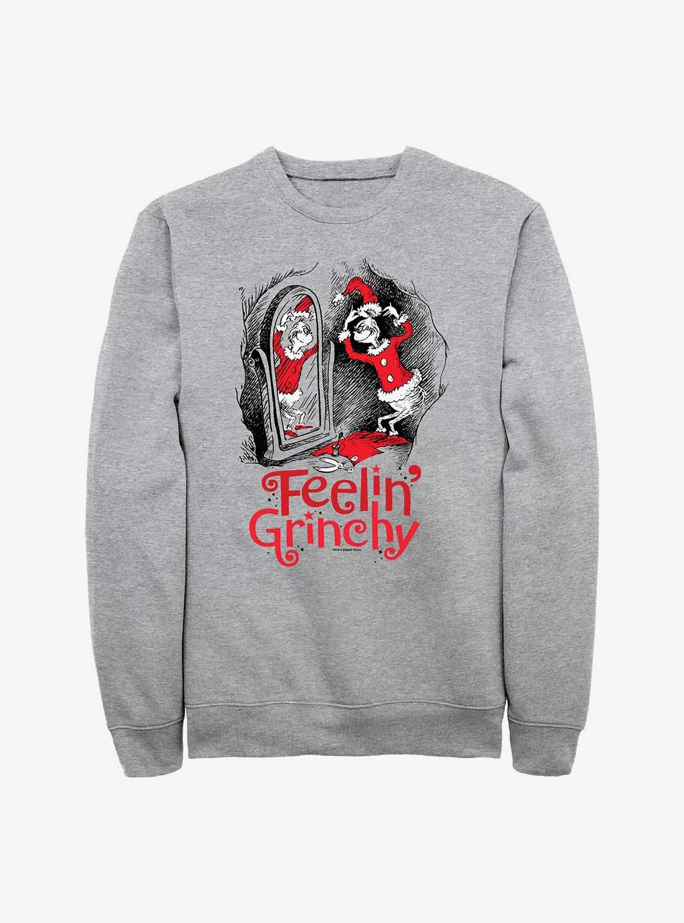Dr Seuss Feelin Grinchy Sweatshirt, ATH HTR, hi-res