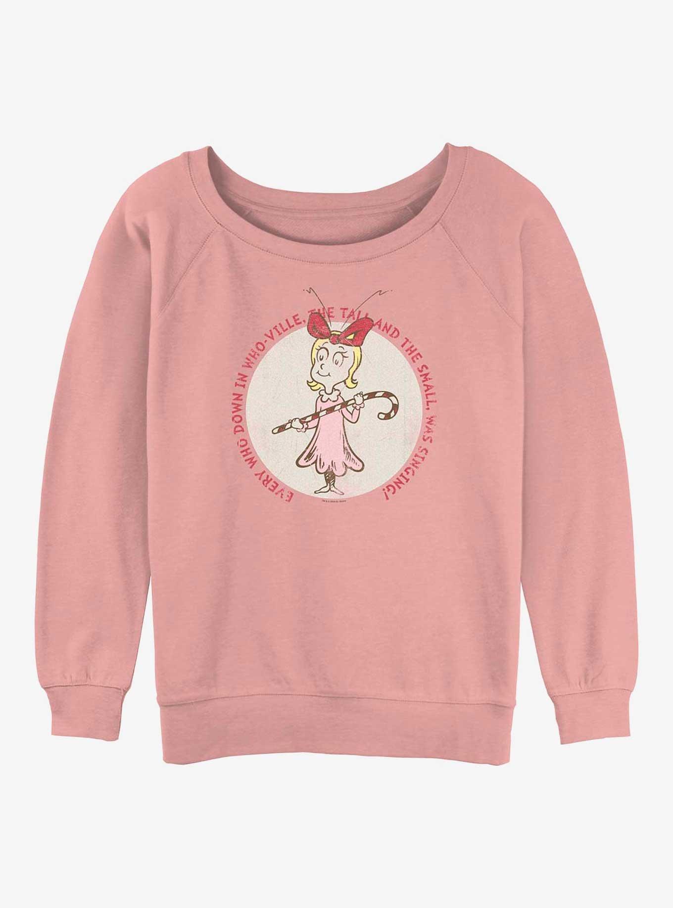 Dr Seuss Cindy Lou Who Stamp Womens Slouchy Sweatshirt, , hi-res