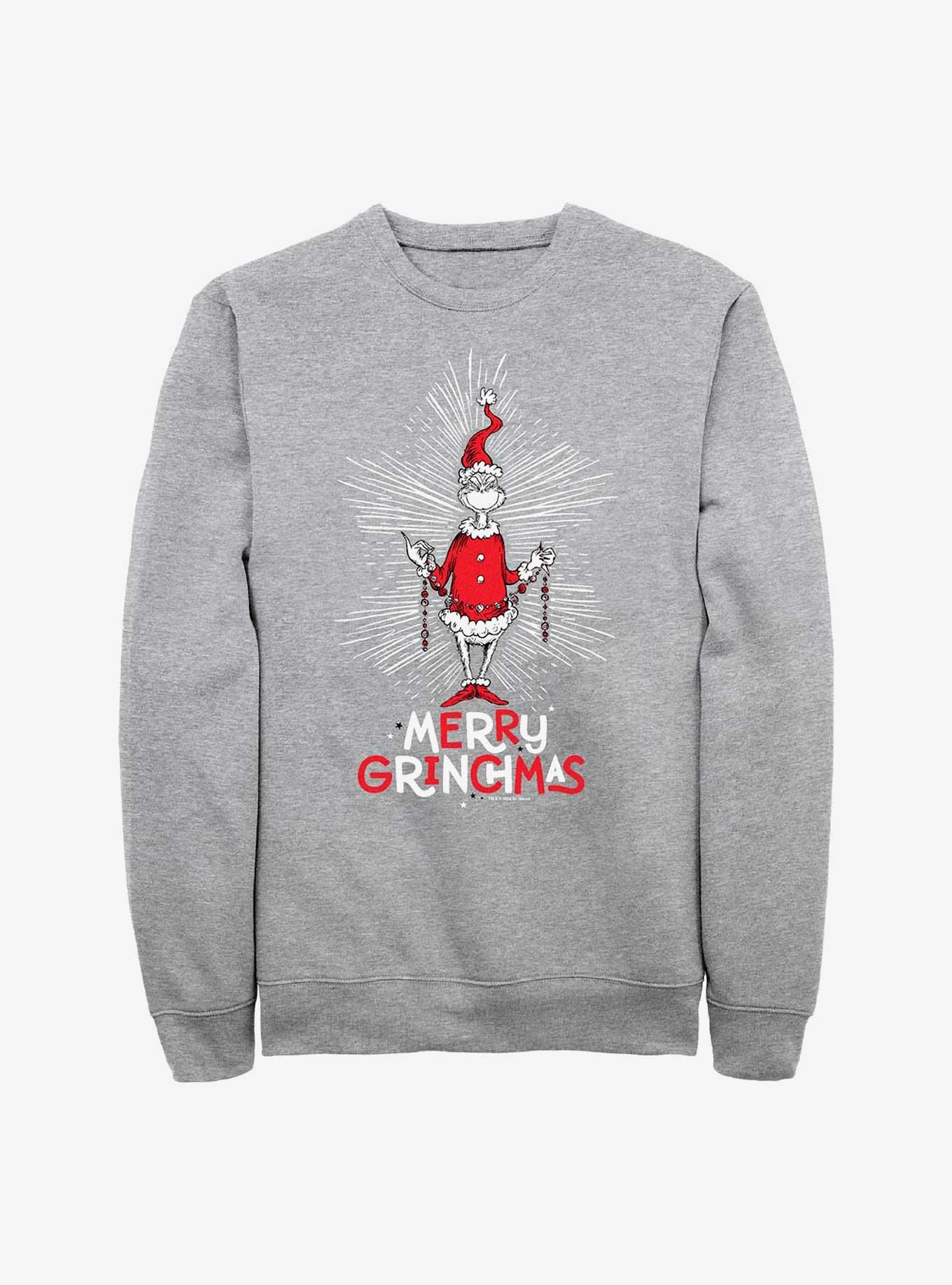 Dr Seuss Merry Grinchmas Garland Sweatshirt, , hi-res