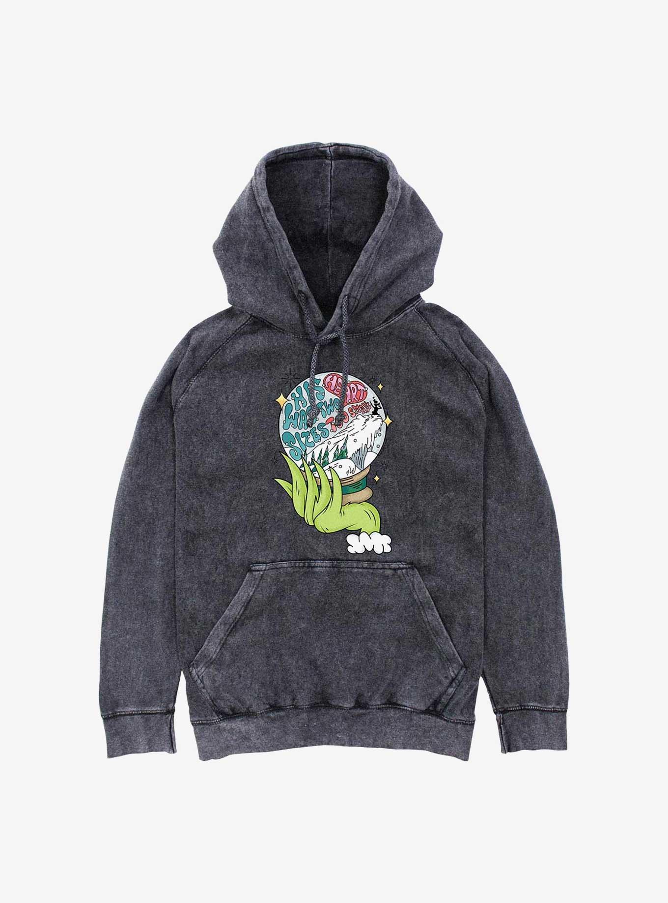 Dr Seuss Snowglobe Mineral Wash Hoodie, BLACK, hi-res