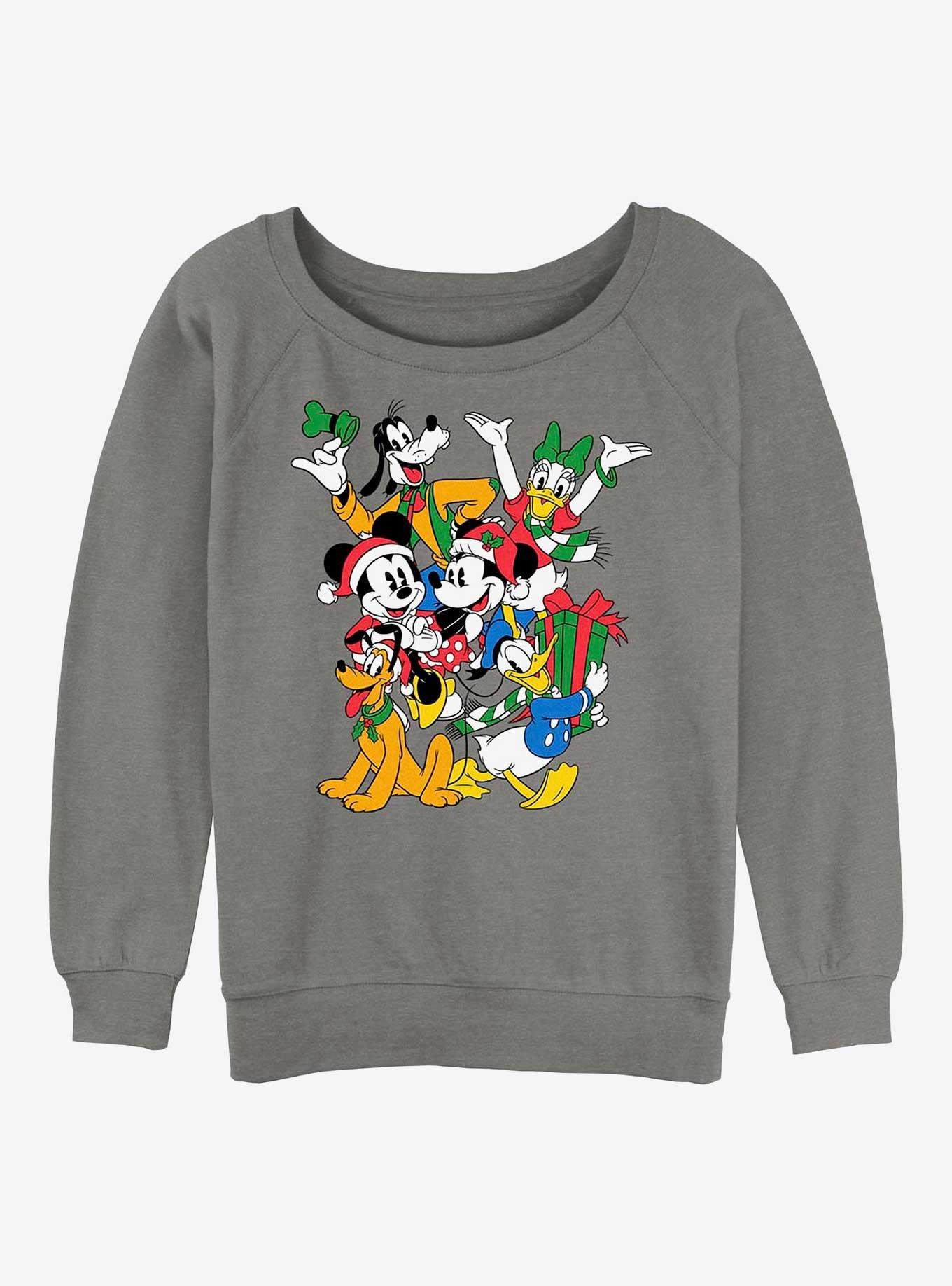 Mickey Mouse Mickey Holiday Crew Womens Slouchy Sweatshirt