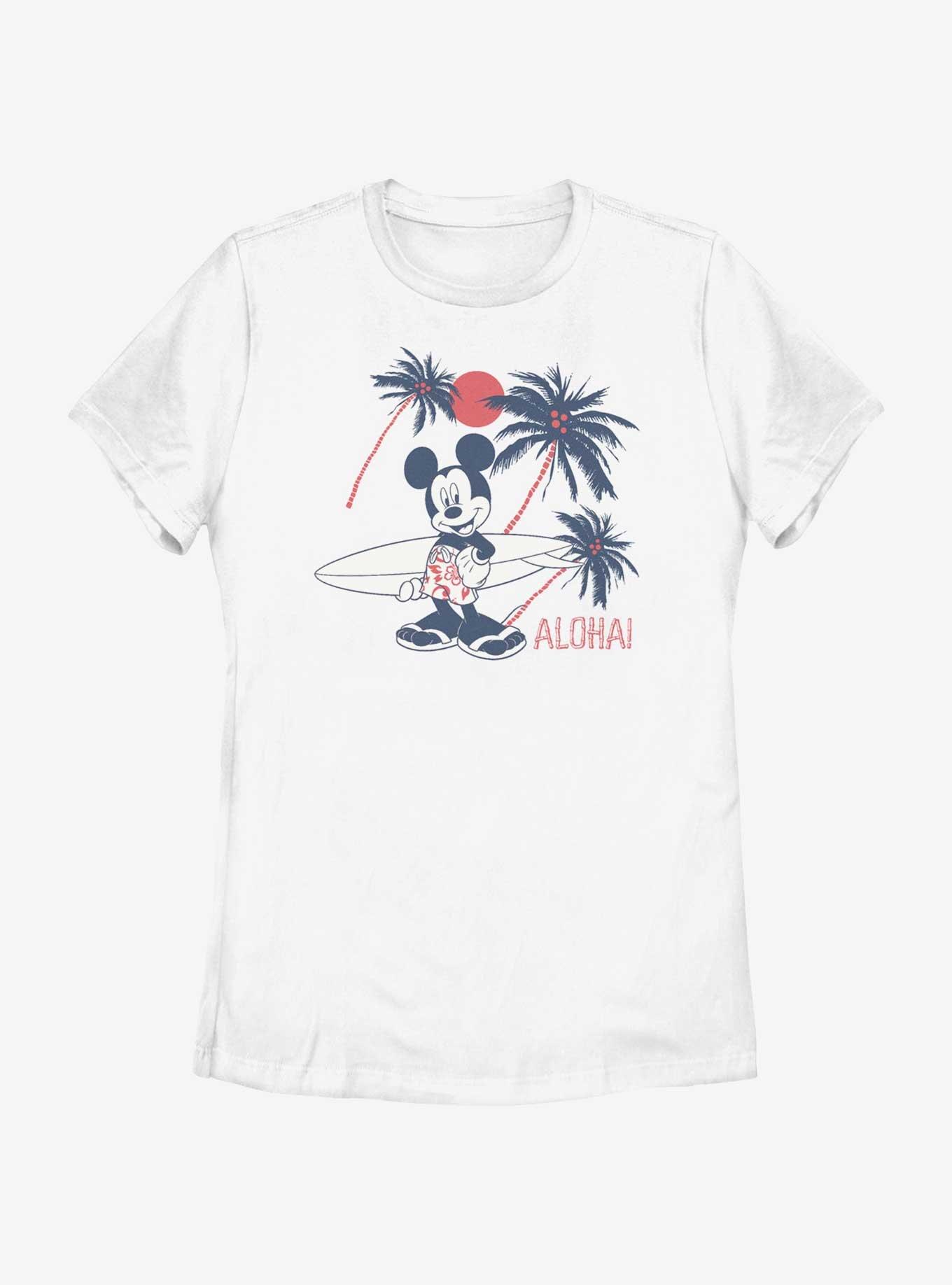 Disney Mickey Mouse Mickey Aloha Womens T-Shirt, WHITE, hi-res