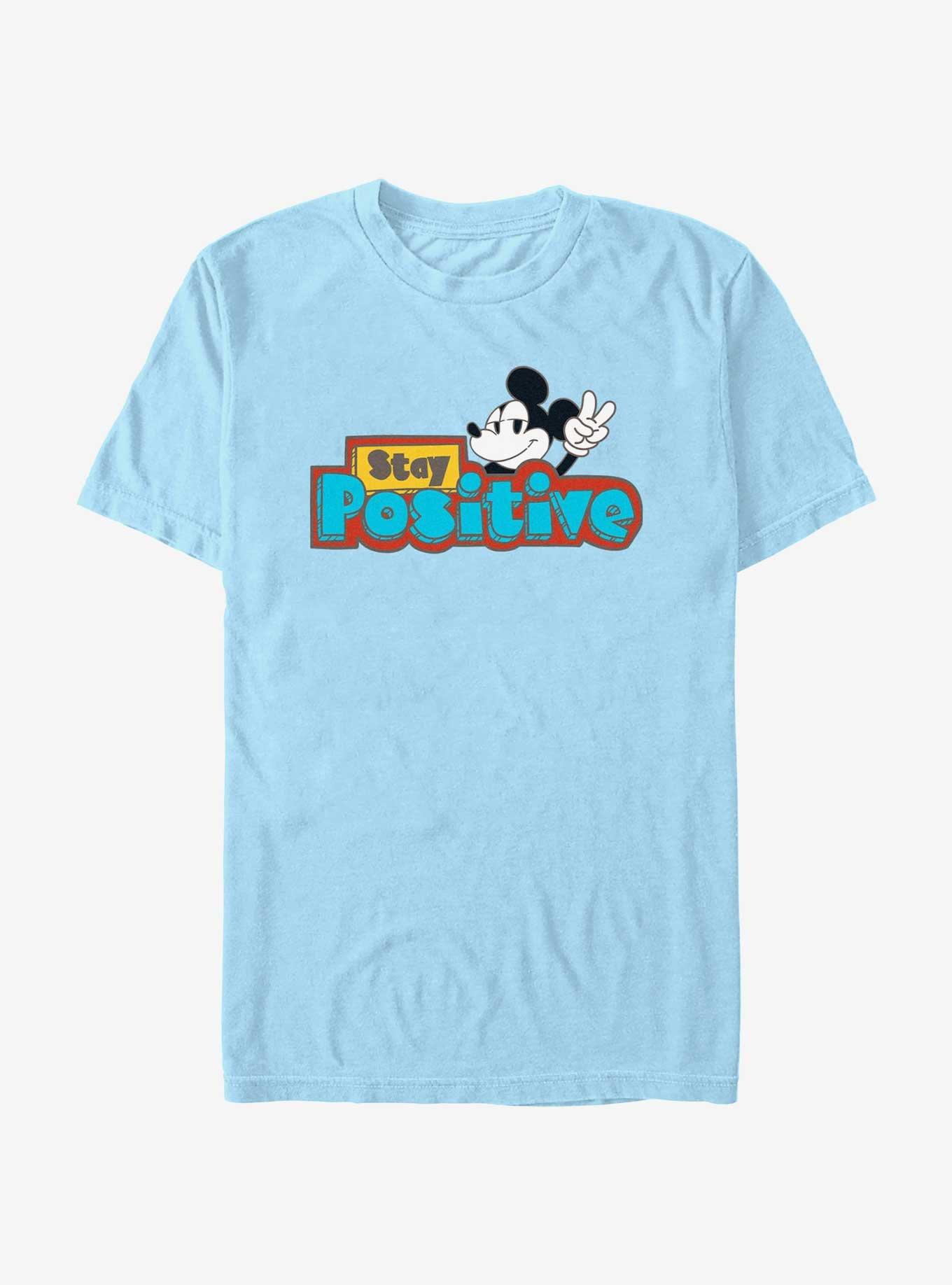 Disney Mickey Mouse Stay Positive T-Shirt, LT BLUE, hi-res
