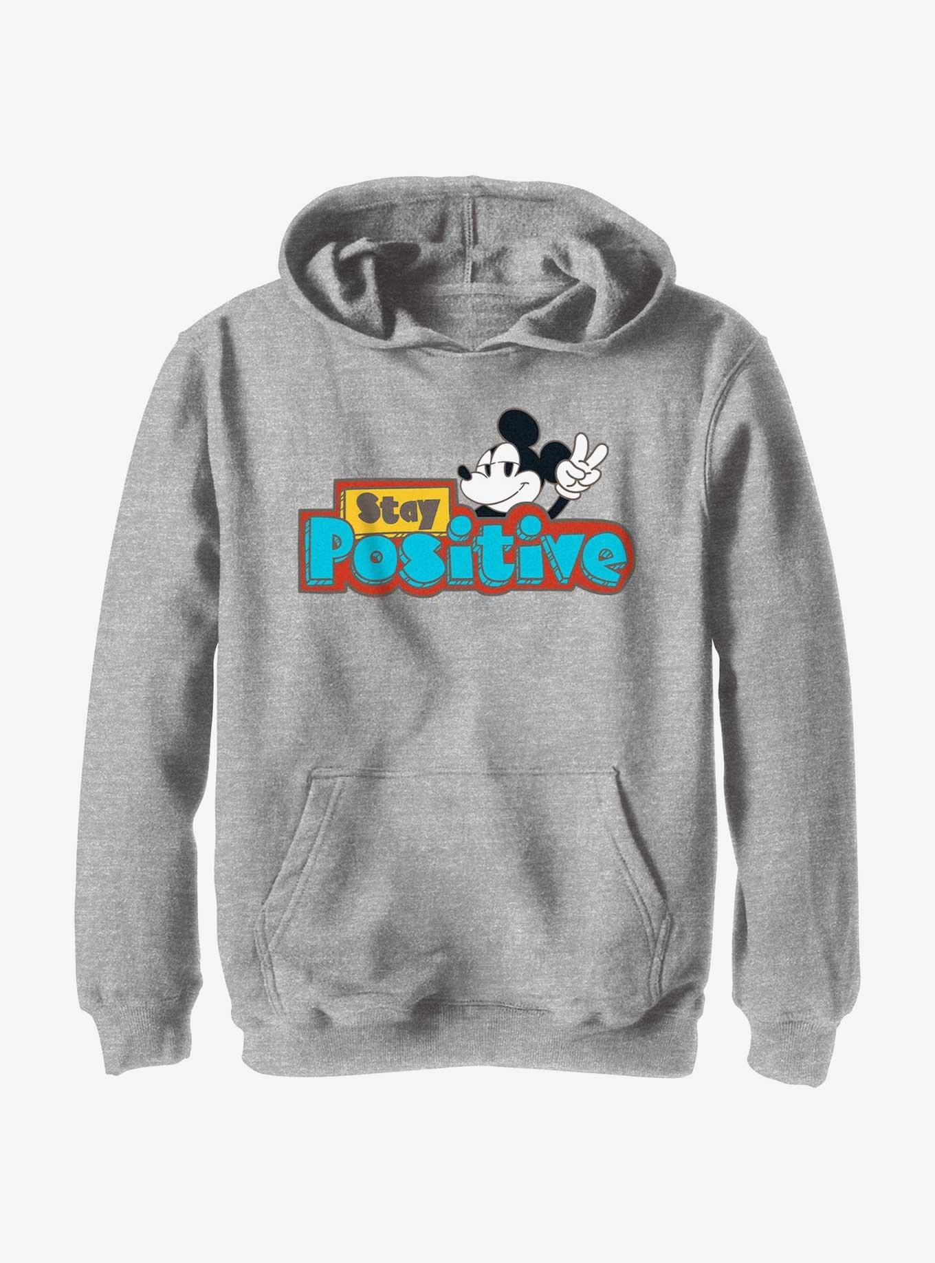 Disney Mickey Mouse Stay Positive Youth Hoodie, , hi-res