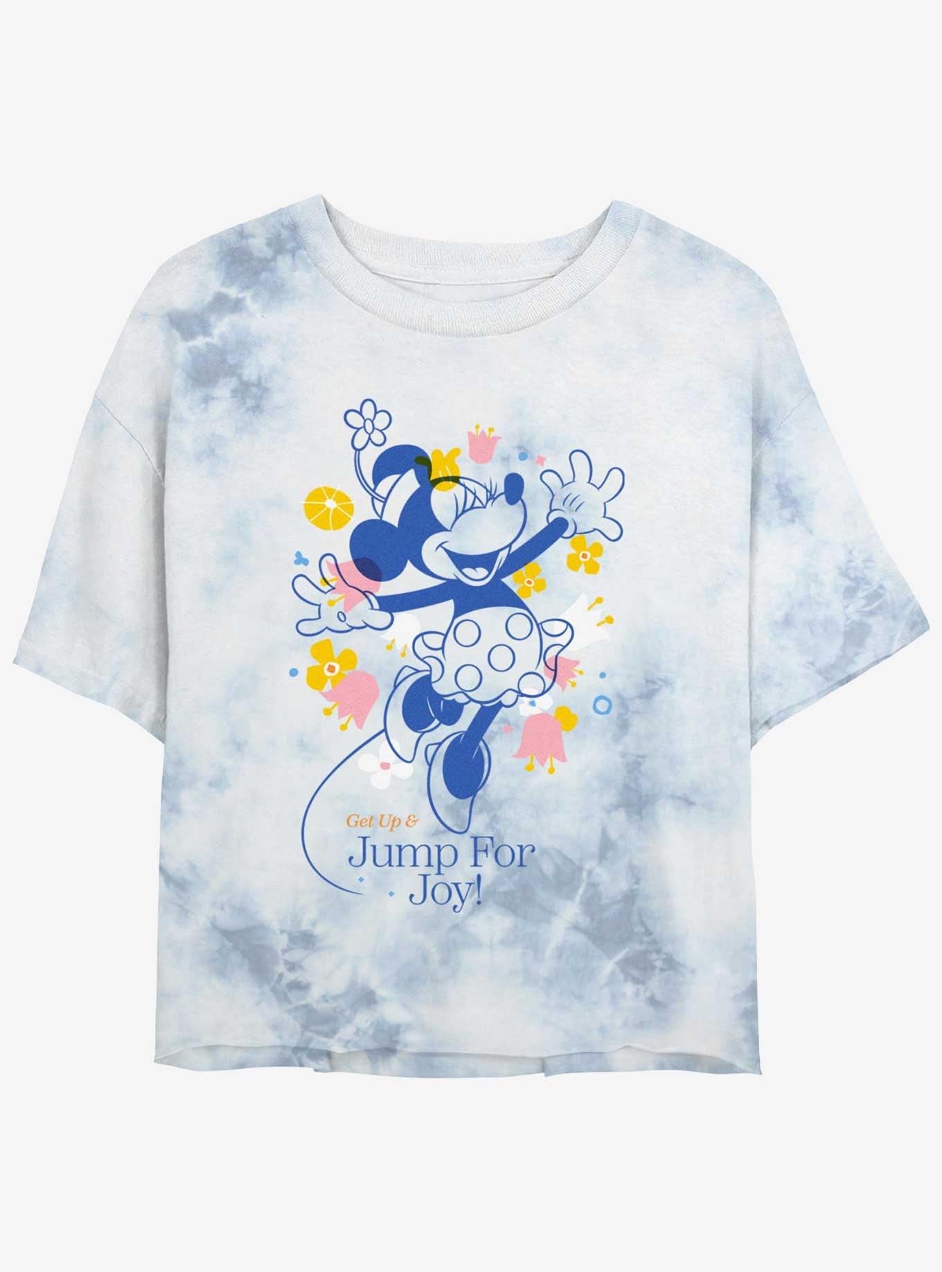 Disney Minnie Mouse Jump For Joy Womens Tie-Dye Crop T-Shirt, , hi-res