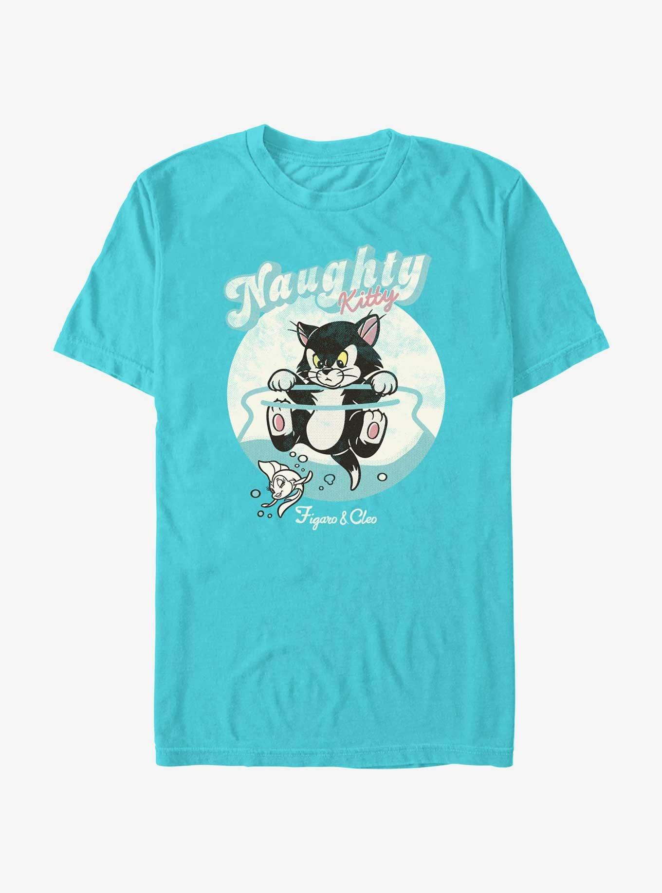 Disney Pinocchio Naughty Figaro & Cleo T-Shirt - BLUE | BoxLunch