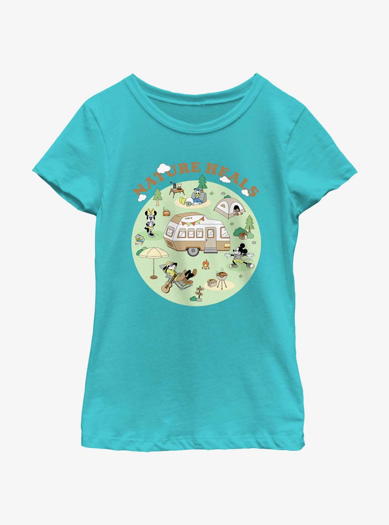 Disney Mickey Mouse Nature Heals Camp Youth Girls T-Shirt, TAHI BLUE, hi-res