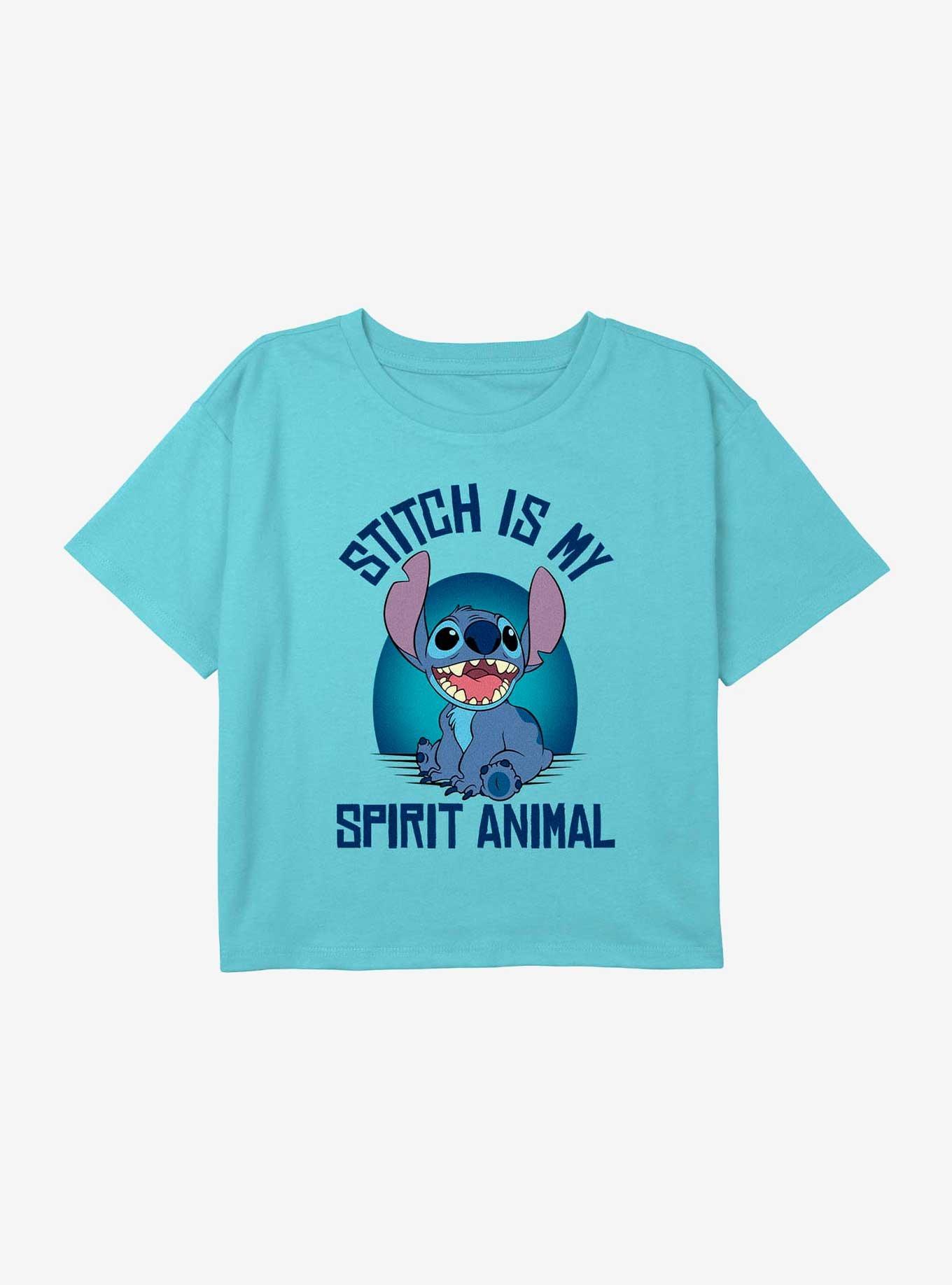 Disney Lilo & Stitch Spirit Stitch Youth Girls Boxy Crop T-Shirt, , hi-res