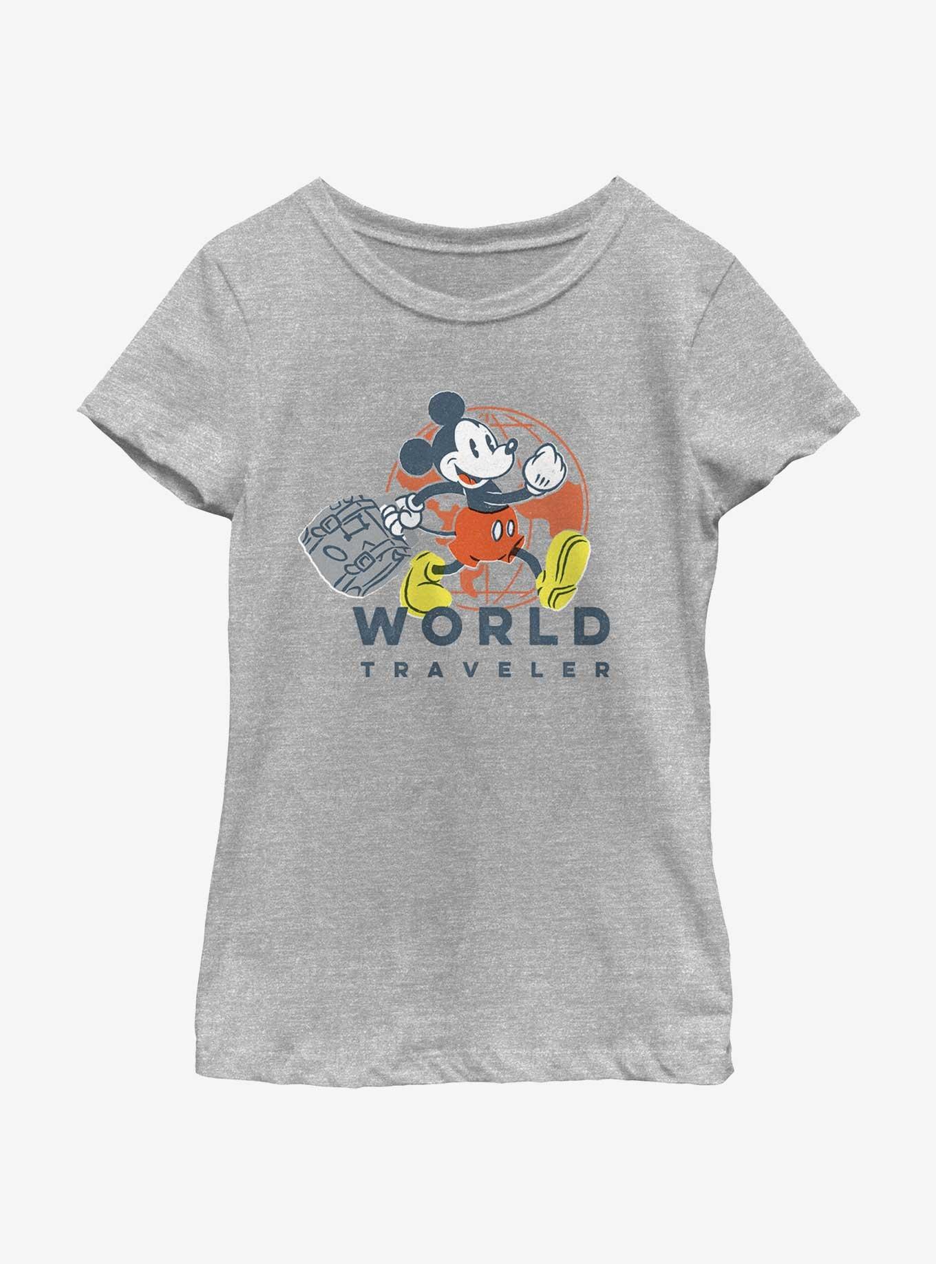 Disney Mickey Mouse World Traveler Youth Girls T-Shirt, , hi-res