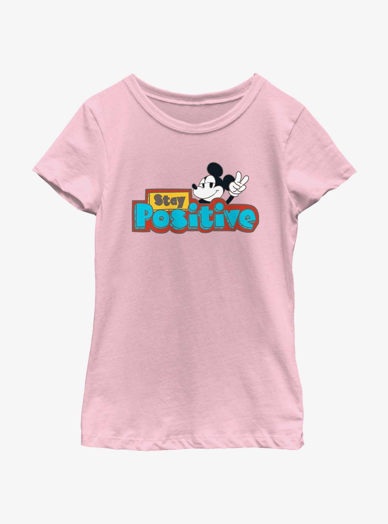 Disney Mickey Mouse Stay Positive Youth Girls T-Shirt, , hi-res