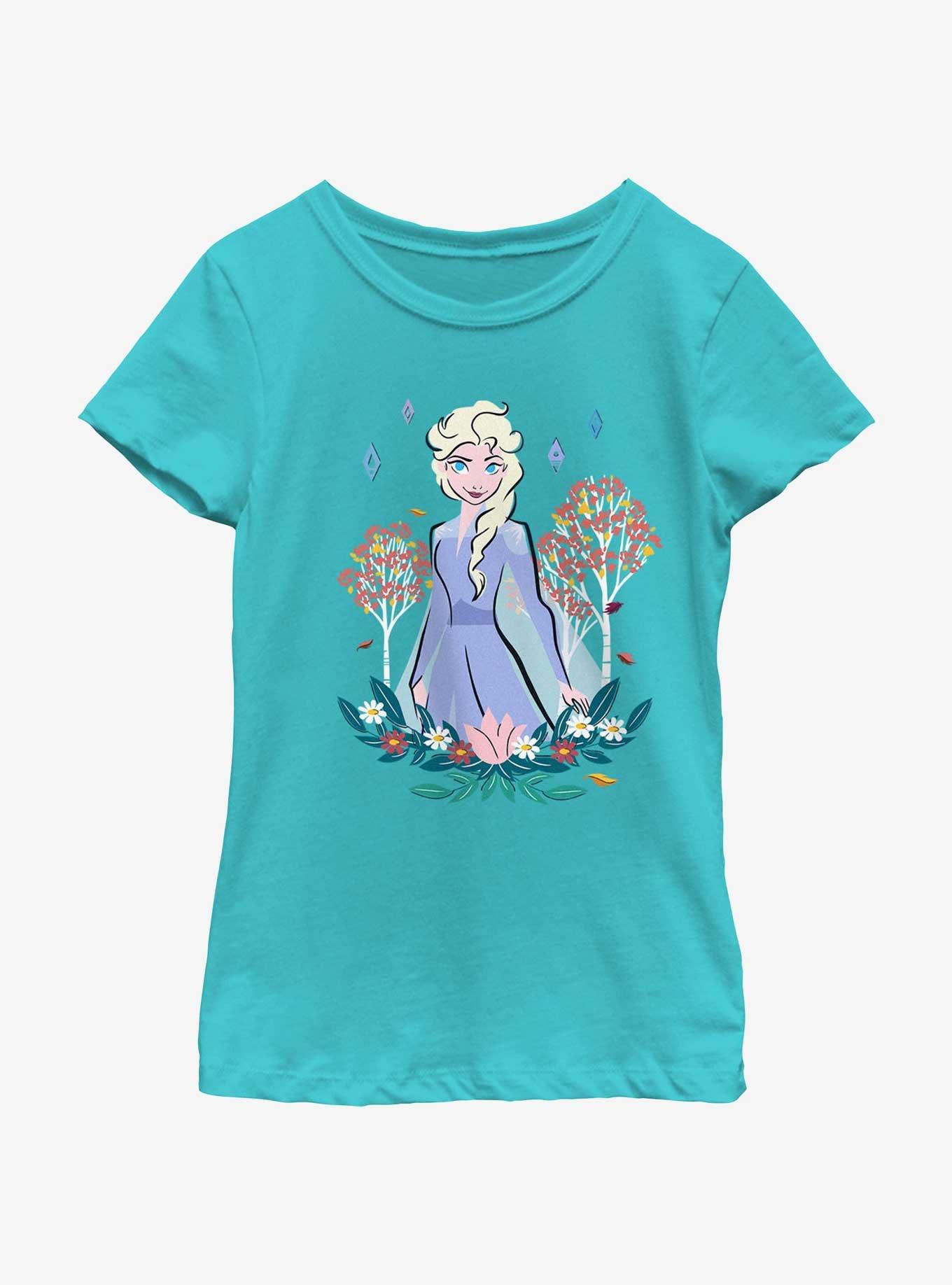 Disney Frozen Elsa Flowers Youth Girls T-Shirt, , hi-res