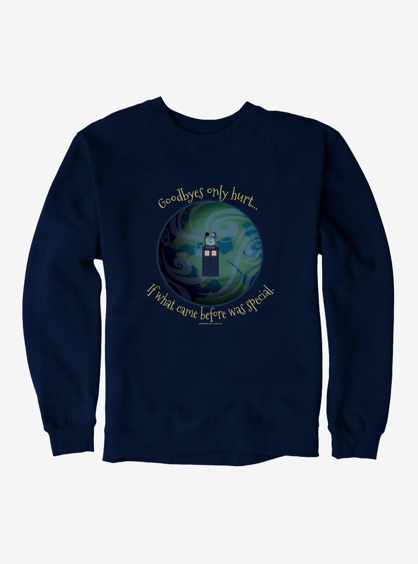 Doctor Who Goodbyes Hurt If Before Was Special Sweatshirt, NAVY, hi-res