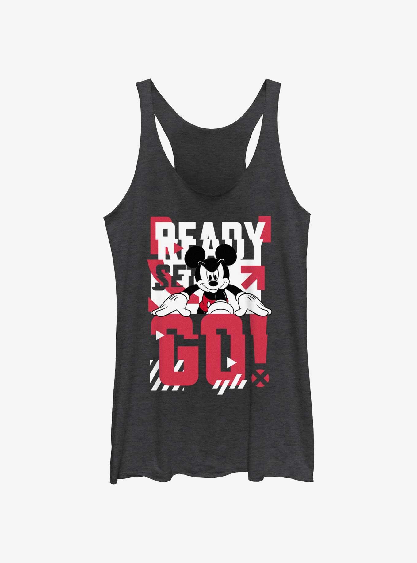Disney Mickey Mouse Ready Set Go Womens Tank, BLK HTR, hi-res