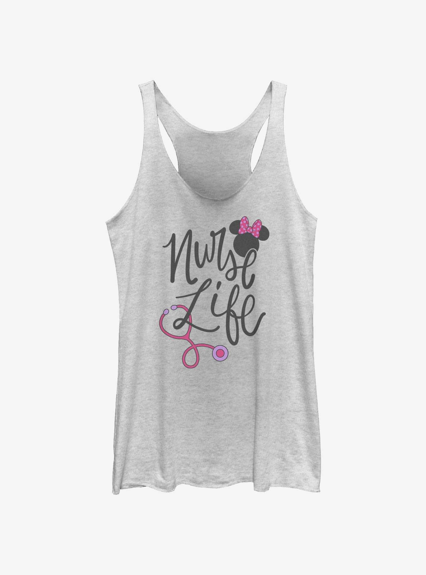 Disney Minnie Mouse Nurse Life Womens Tank, WHITE HTR, hi-res