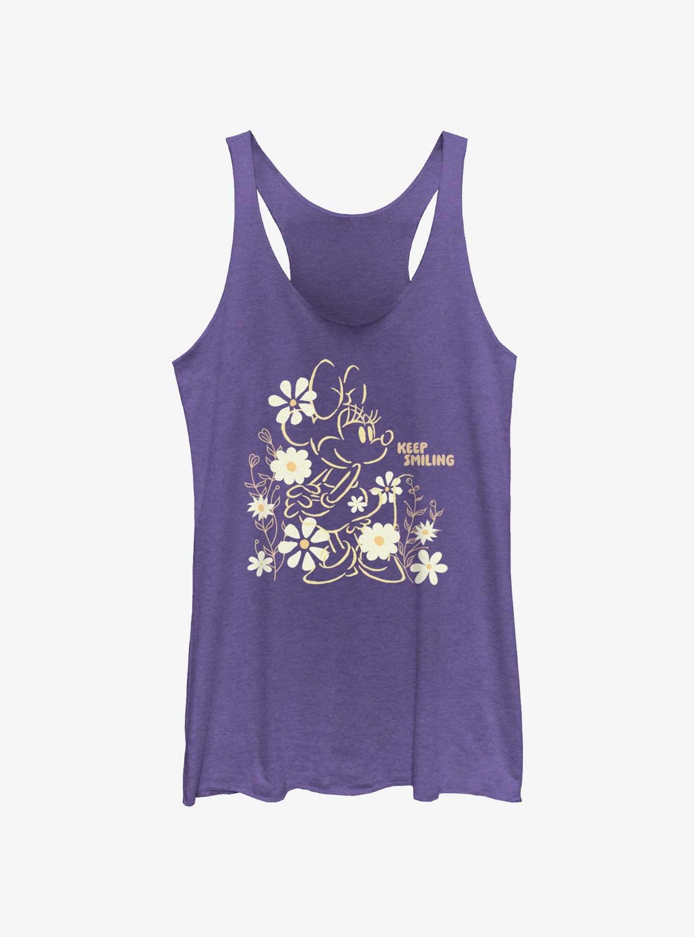 Disney Minnie Mouse Keep Smiling Womens Tank, PUR HTR, hi-res
