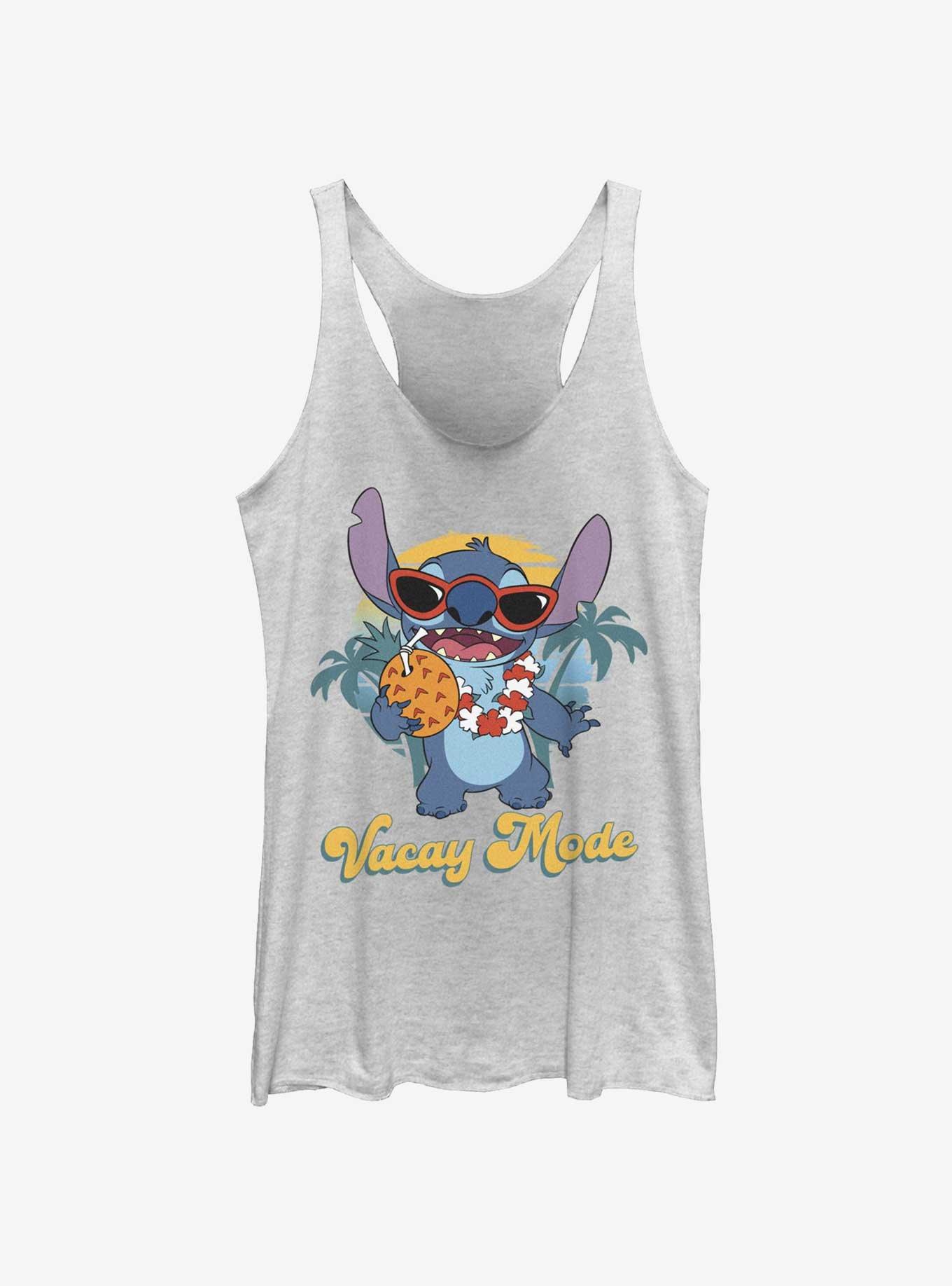 Disney Lilo & Stitch On Vacation Mode Womens Tank, WHITE HTR, hi-res
