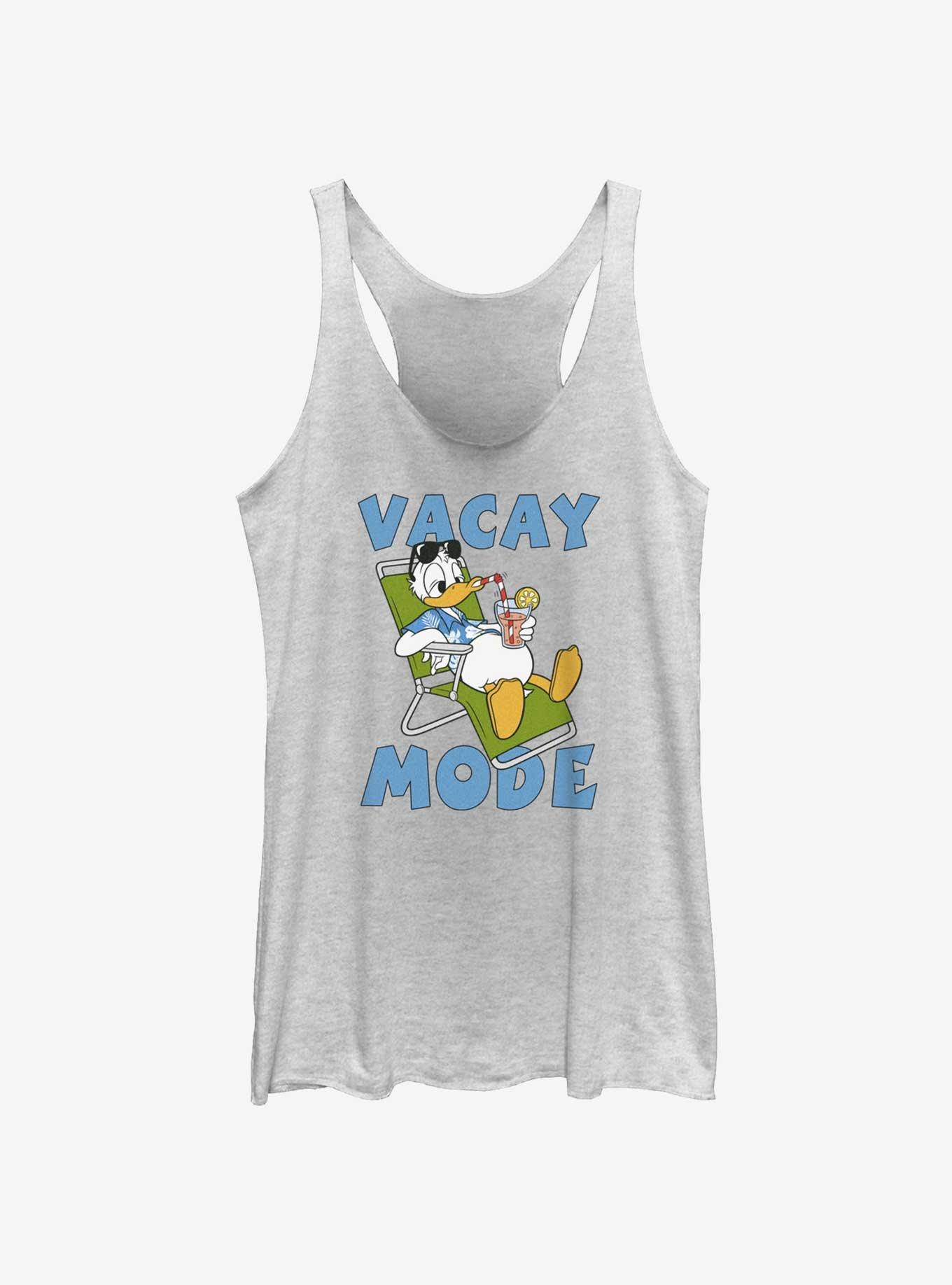 Disney Mickey Mouse Donald Vacay Mode Womens Tank, WHITE HTR, hi-res